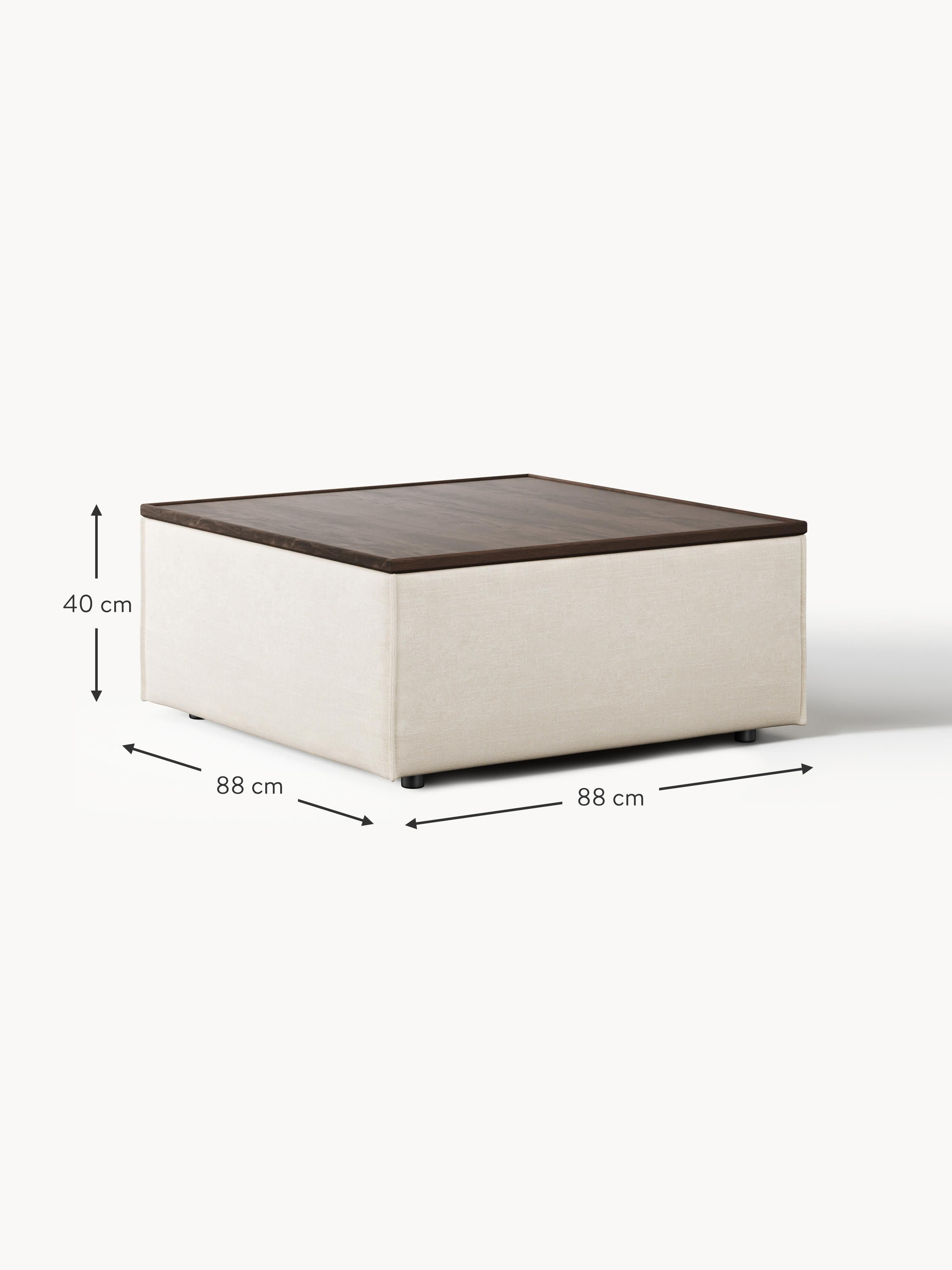 Lennon Linen Blend Ottoman with Storage