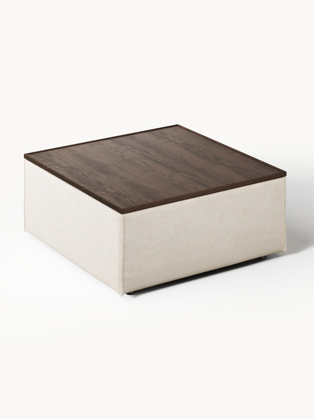 Lennon Linen Blend Ottoman with Storage