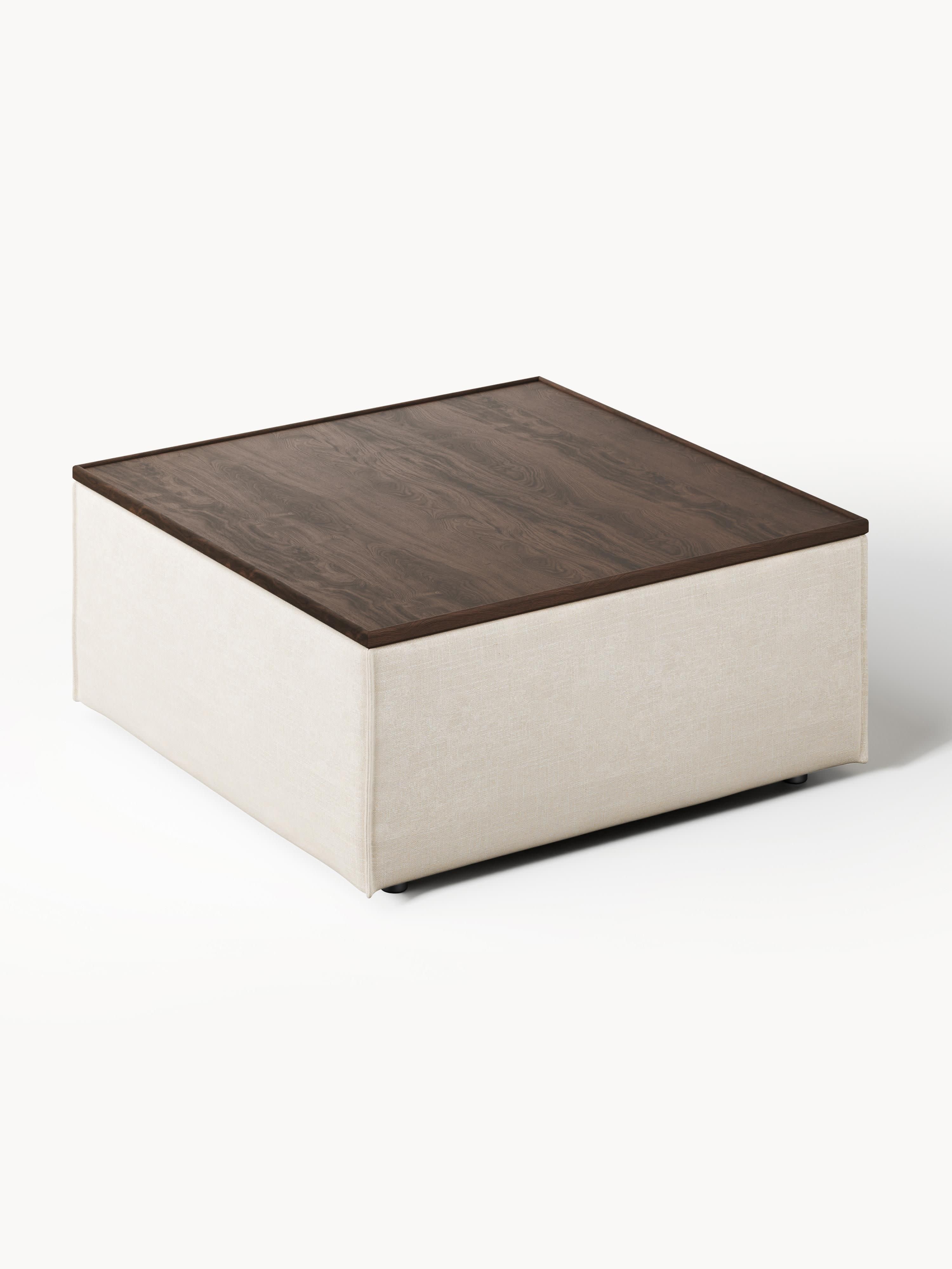 Lennon Linen Blend Ottoman with Storage