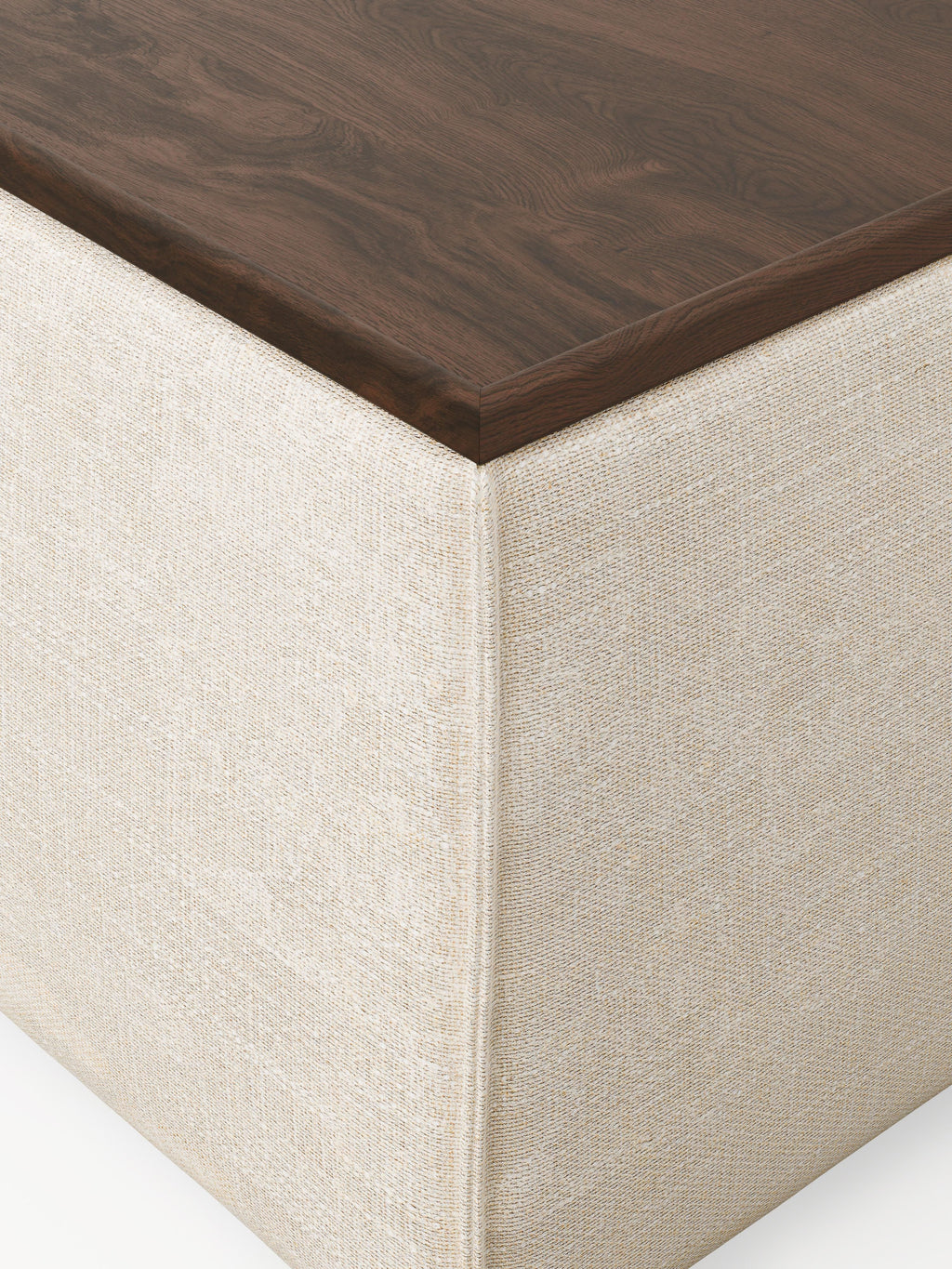 Lennon Linen Blend Ottoman with Storage