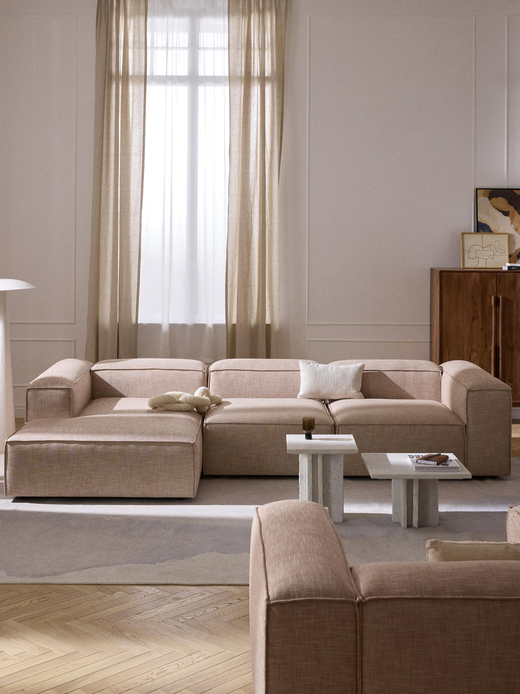 Lennon Linen Blend Corner Chaise Module