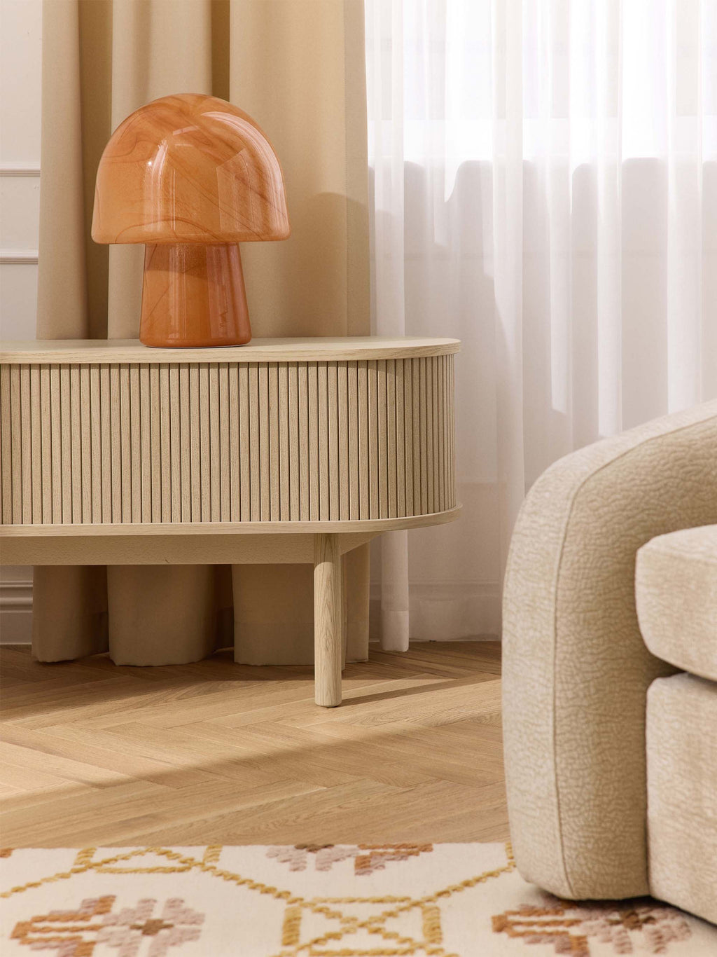 Calary TV Stand with Fluted Front