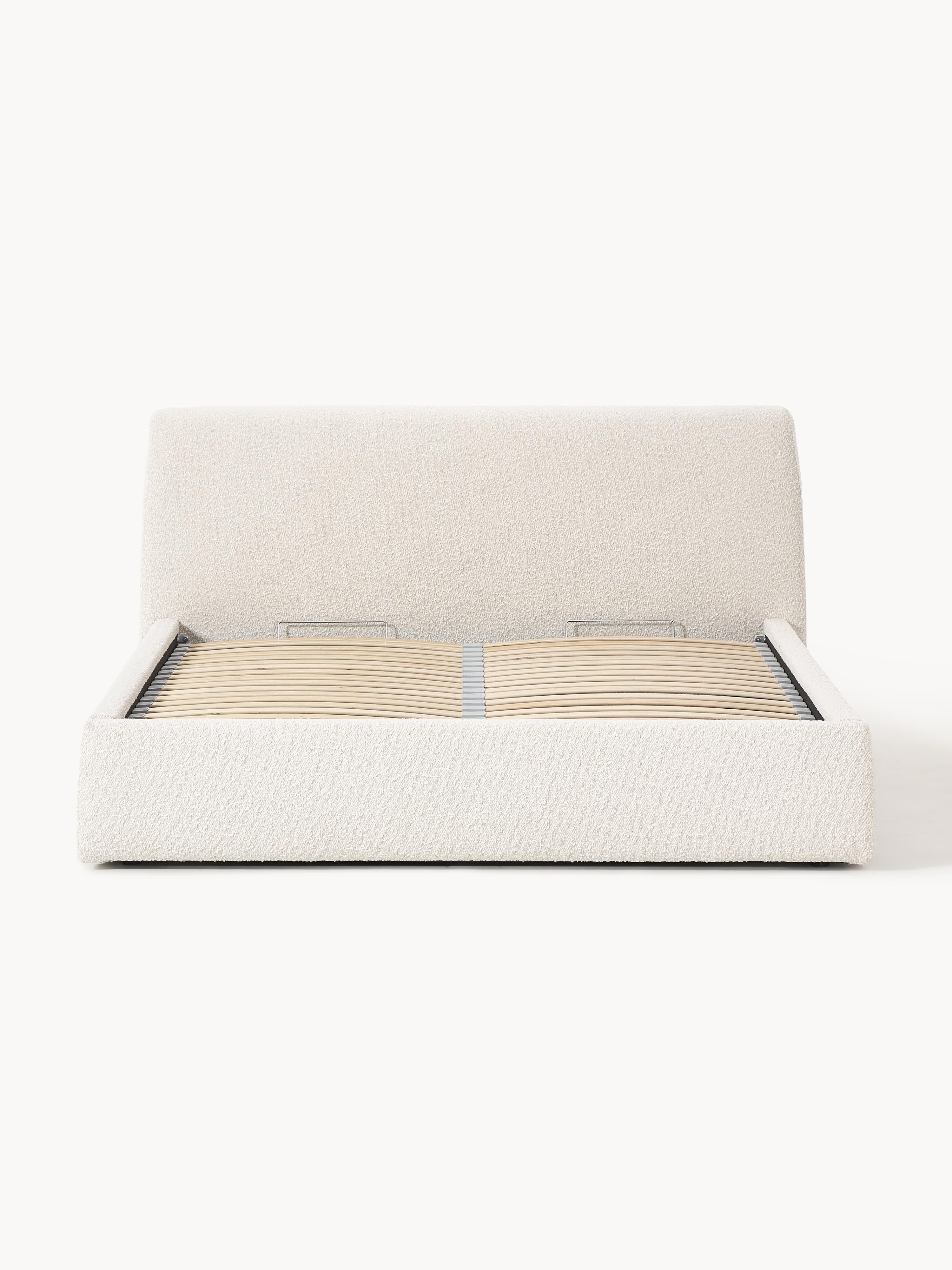 Cloud Upholstered Bouclé Bed with Storage Space
