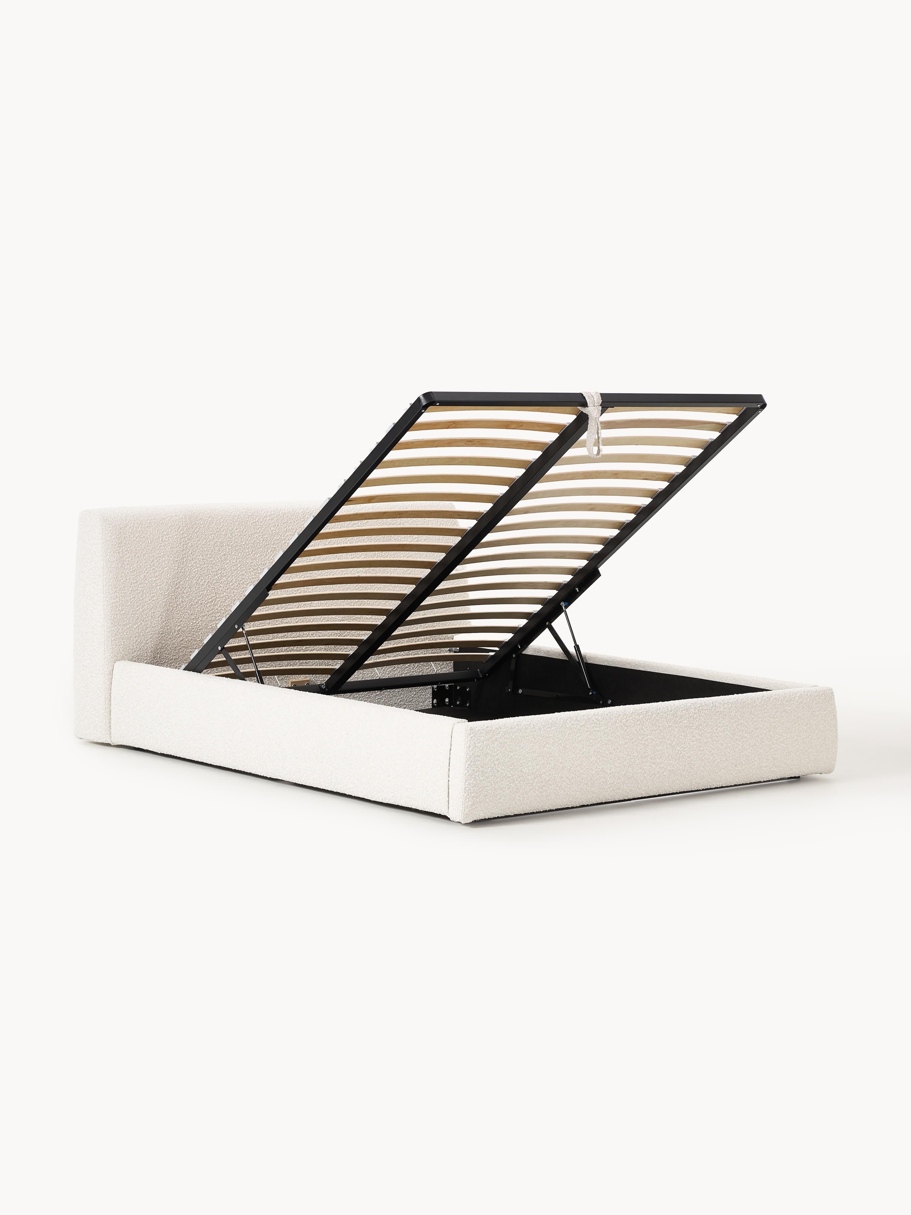 Cloud Upholstered Bouclé Bed with Storage Space