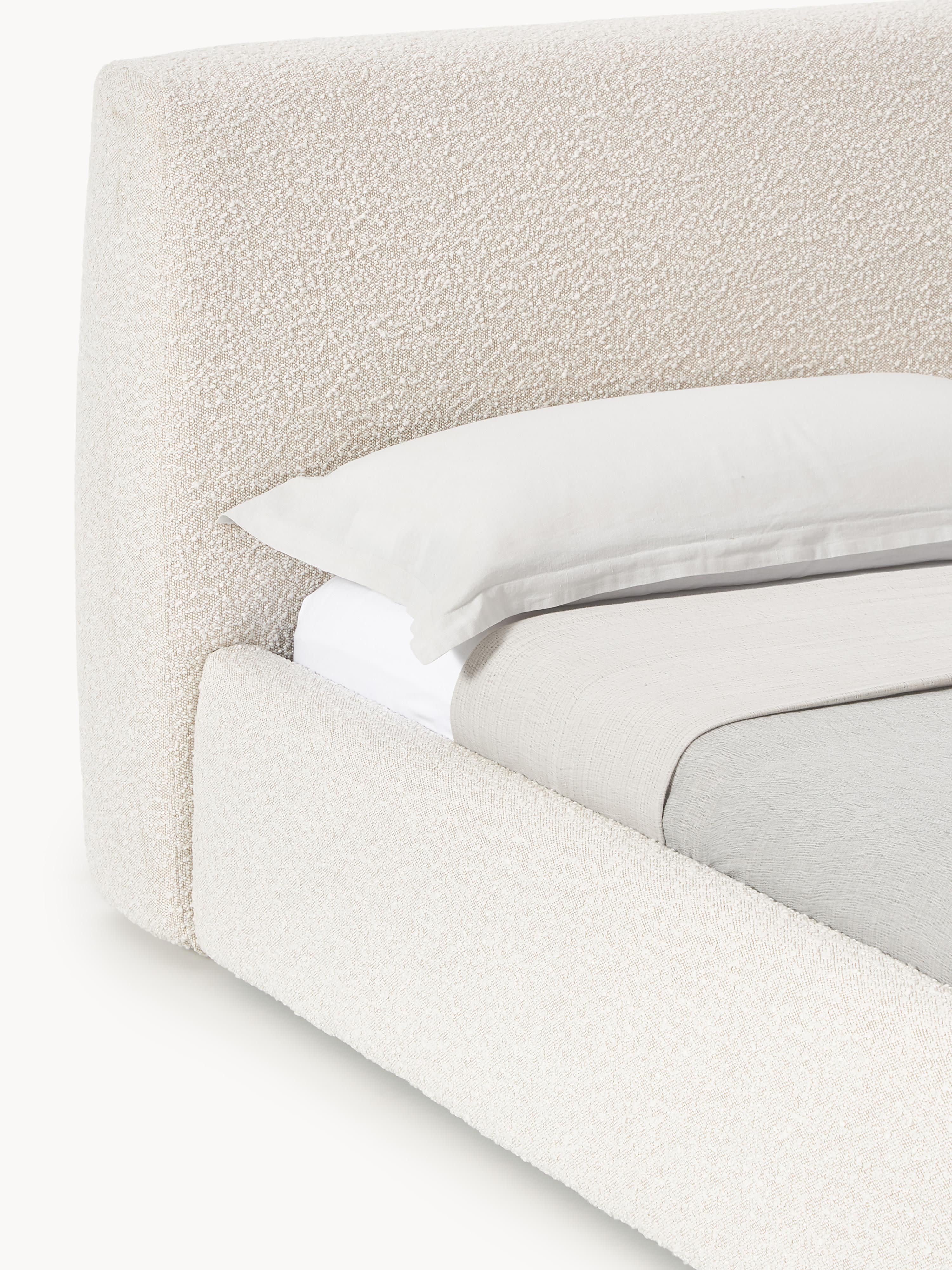 Cloud Upholstered Bouclé Bed with Storage Space