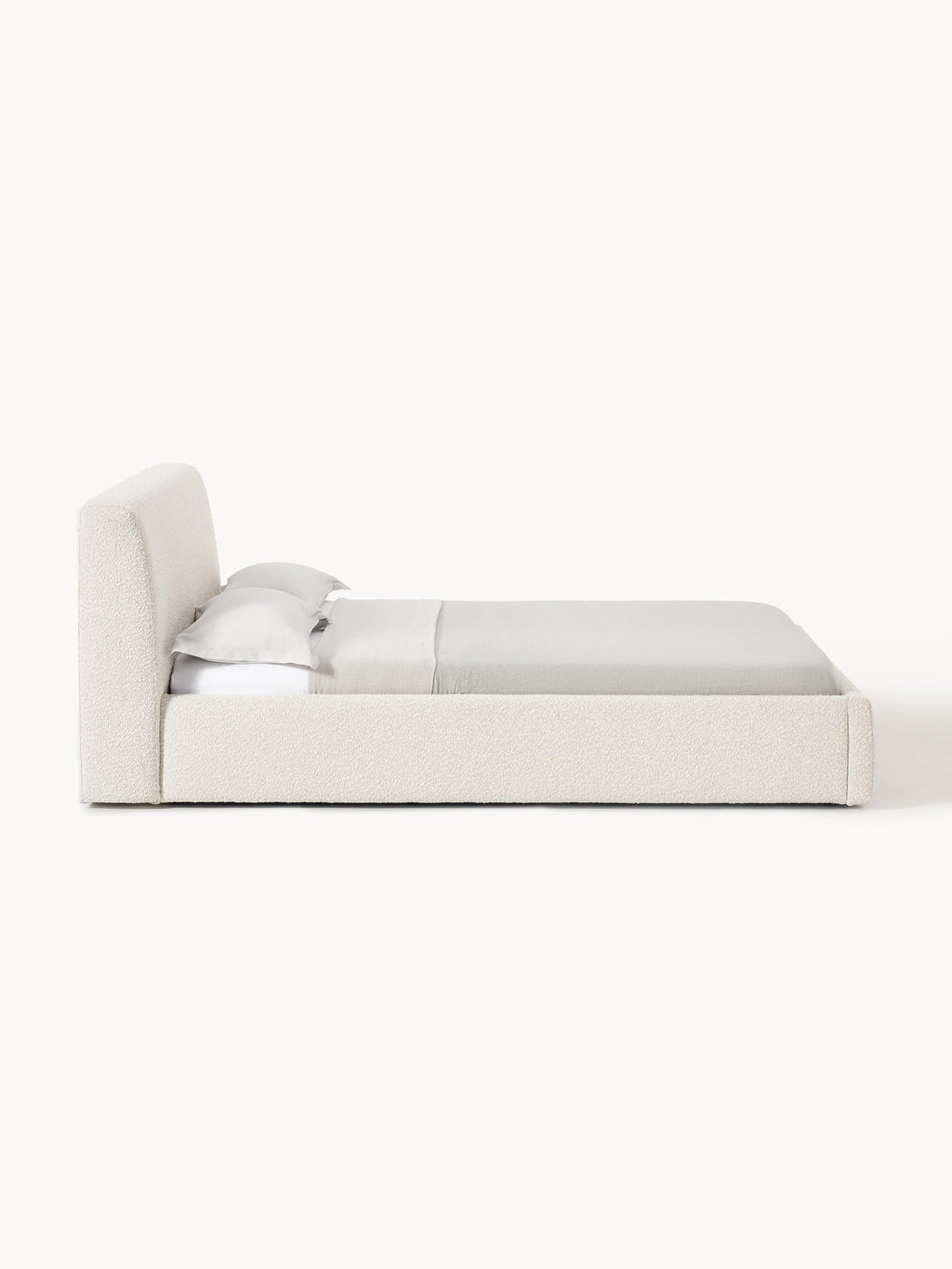 Cloud Upholstered Bouclé Bed with Storage Space