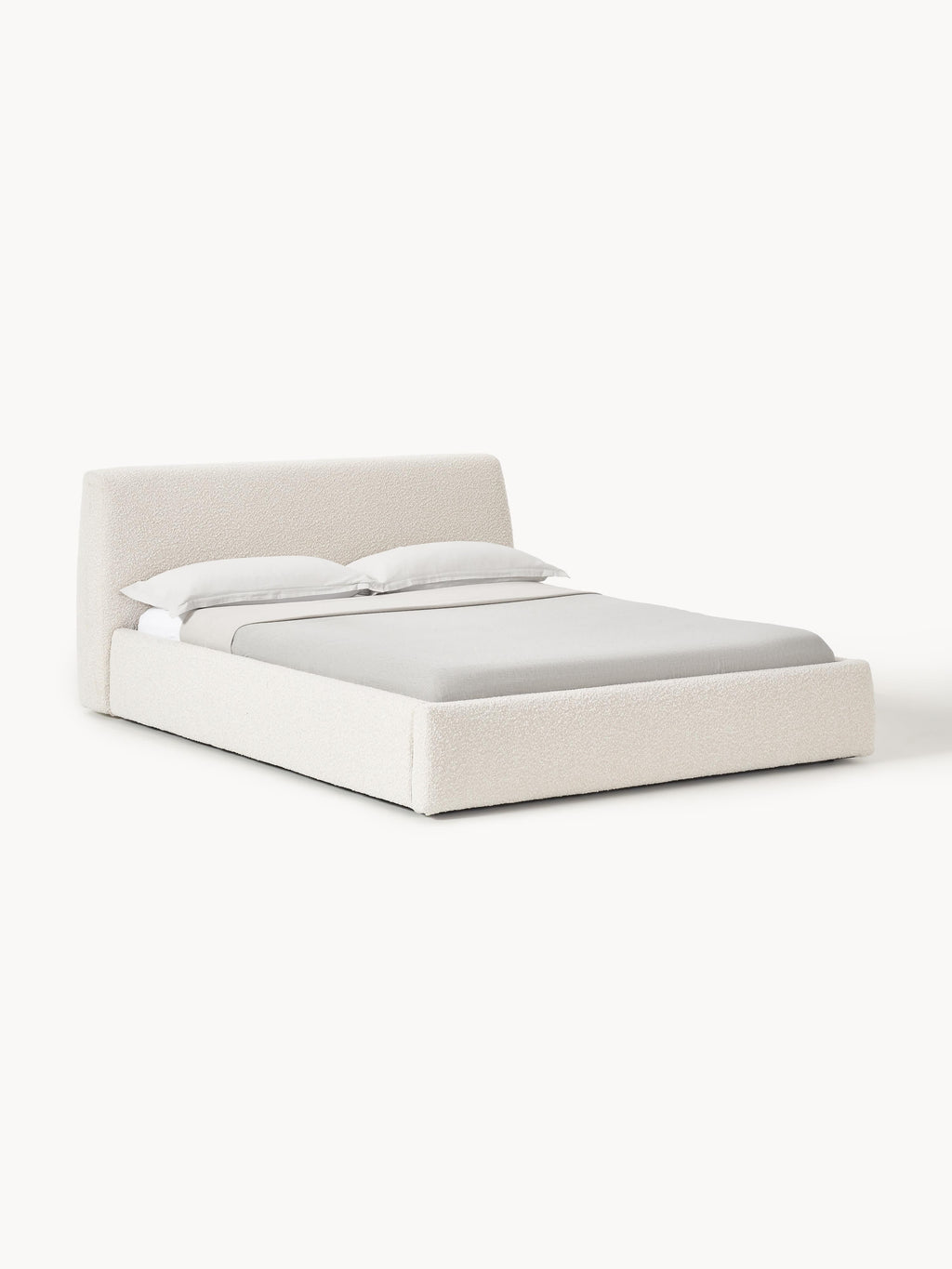 Gallery image 1 - Upholstered Bouclé Bed Cloud with Storage Space
