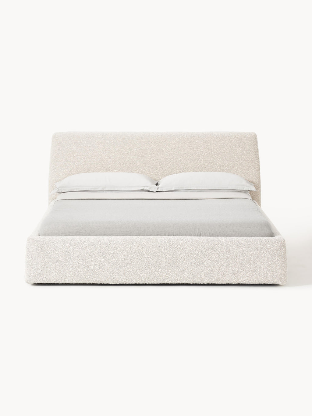 Cloud Upholstered Bouclé Bed with Storage Space