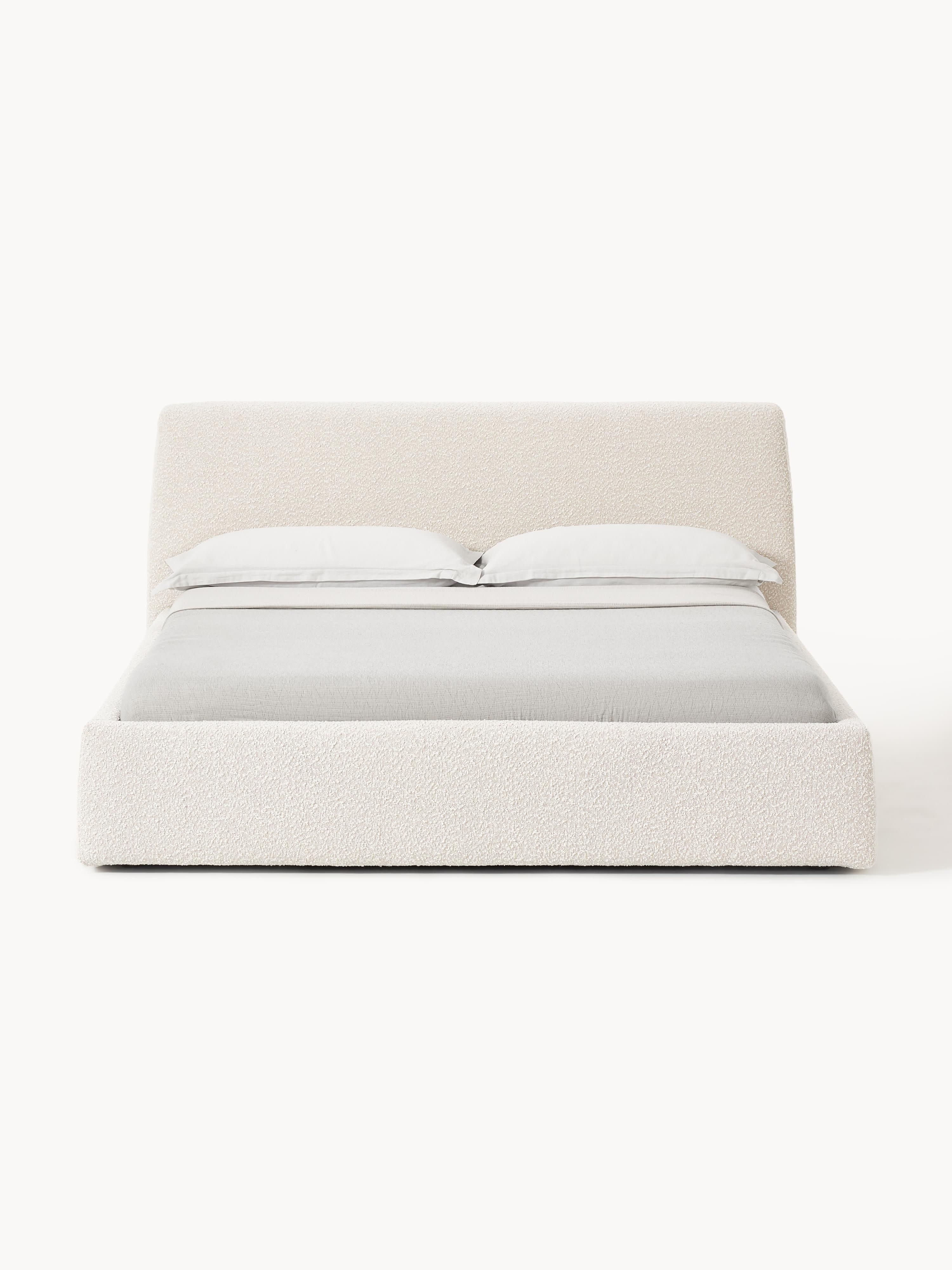 Cloud Upholstered Bouclé Bed with Storage Space