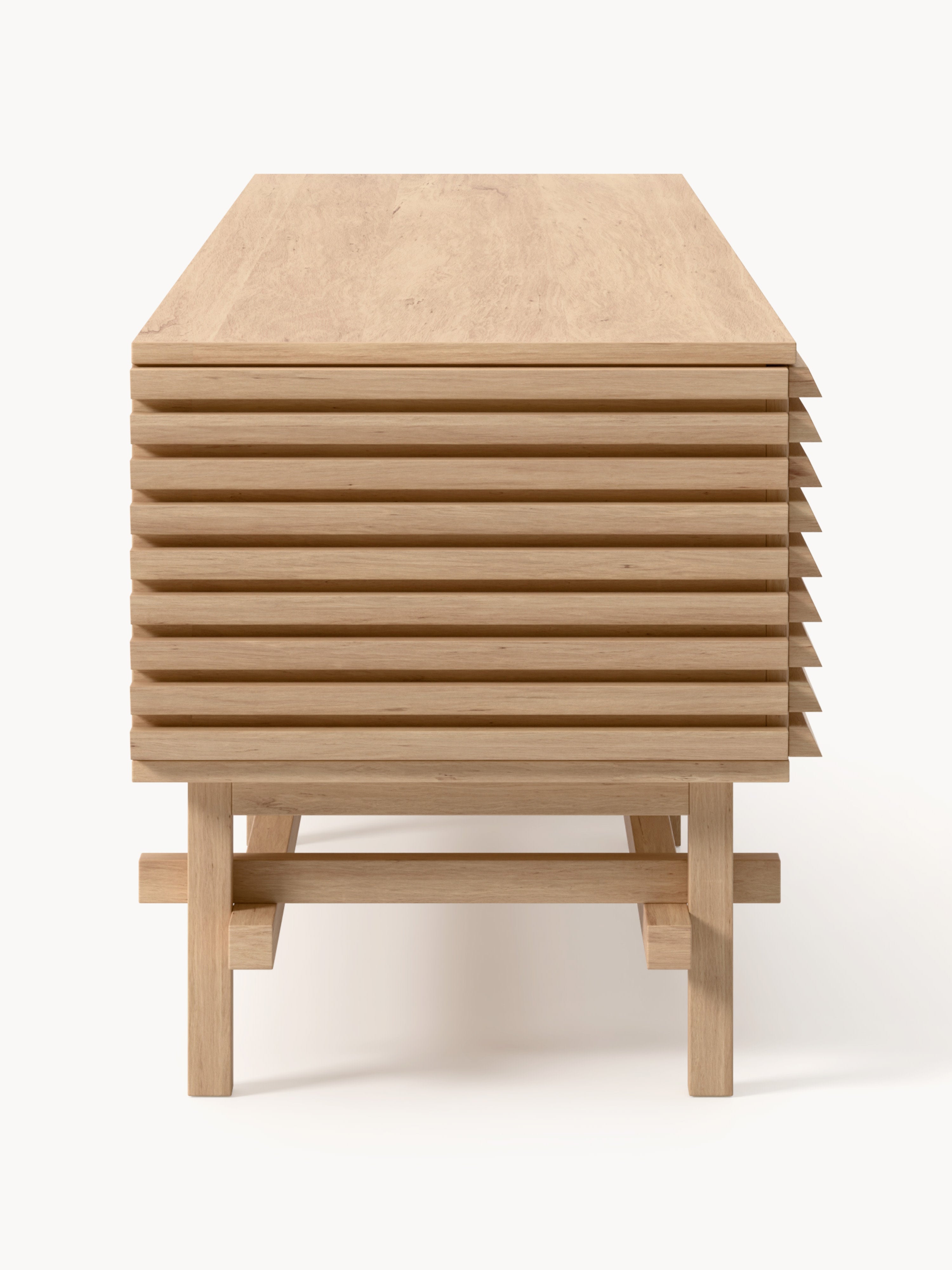 Pierce Large Oak Wood Lowboard