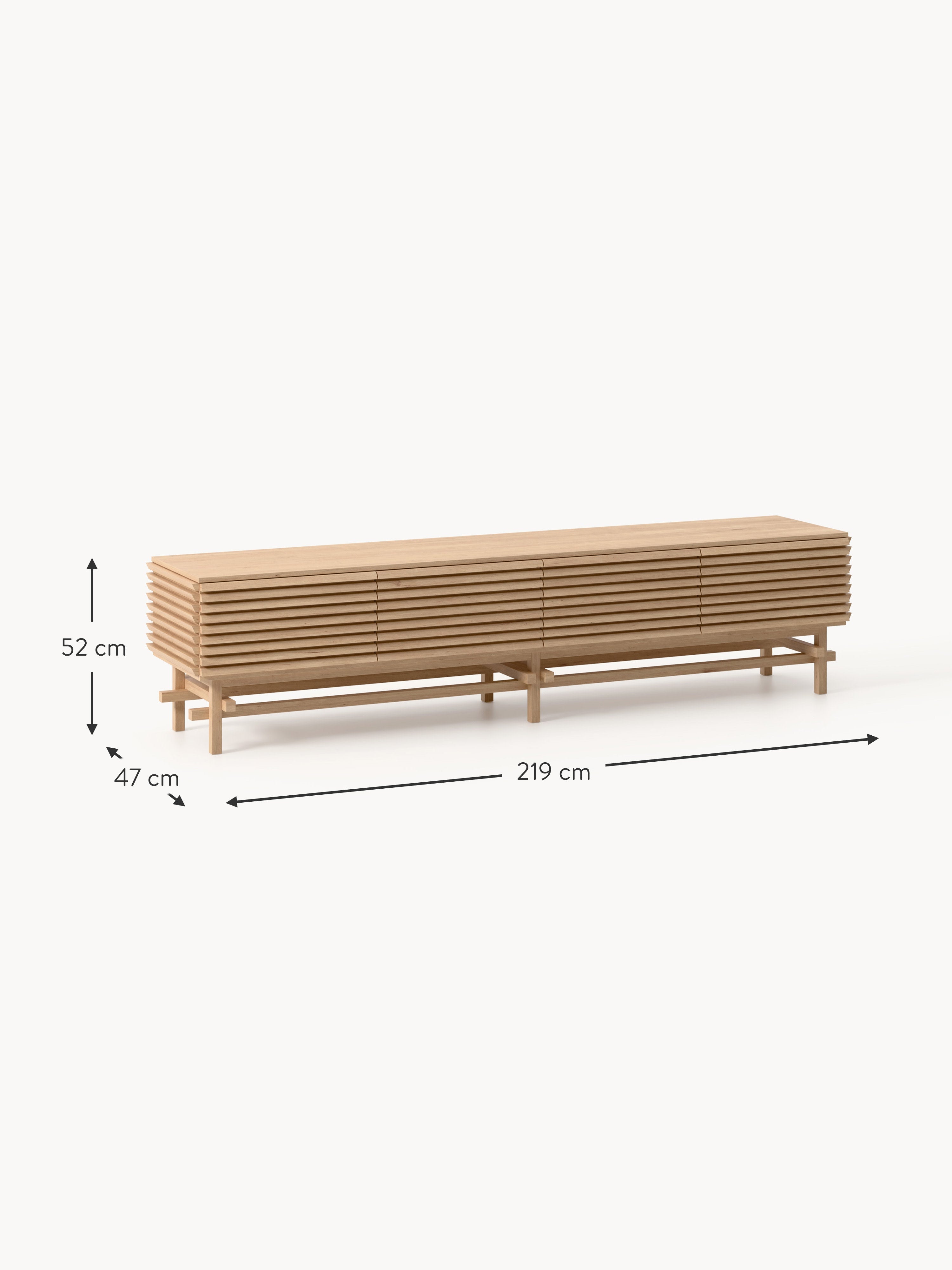 Pierce Large Oak Wood Lowboard