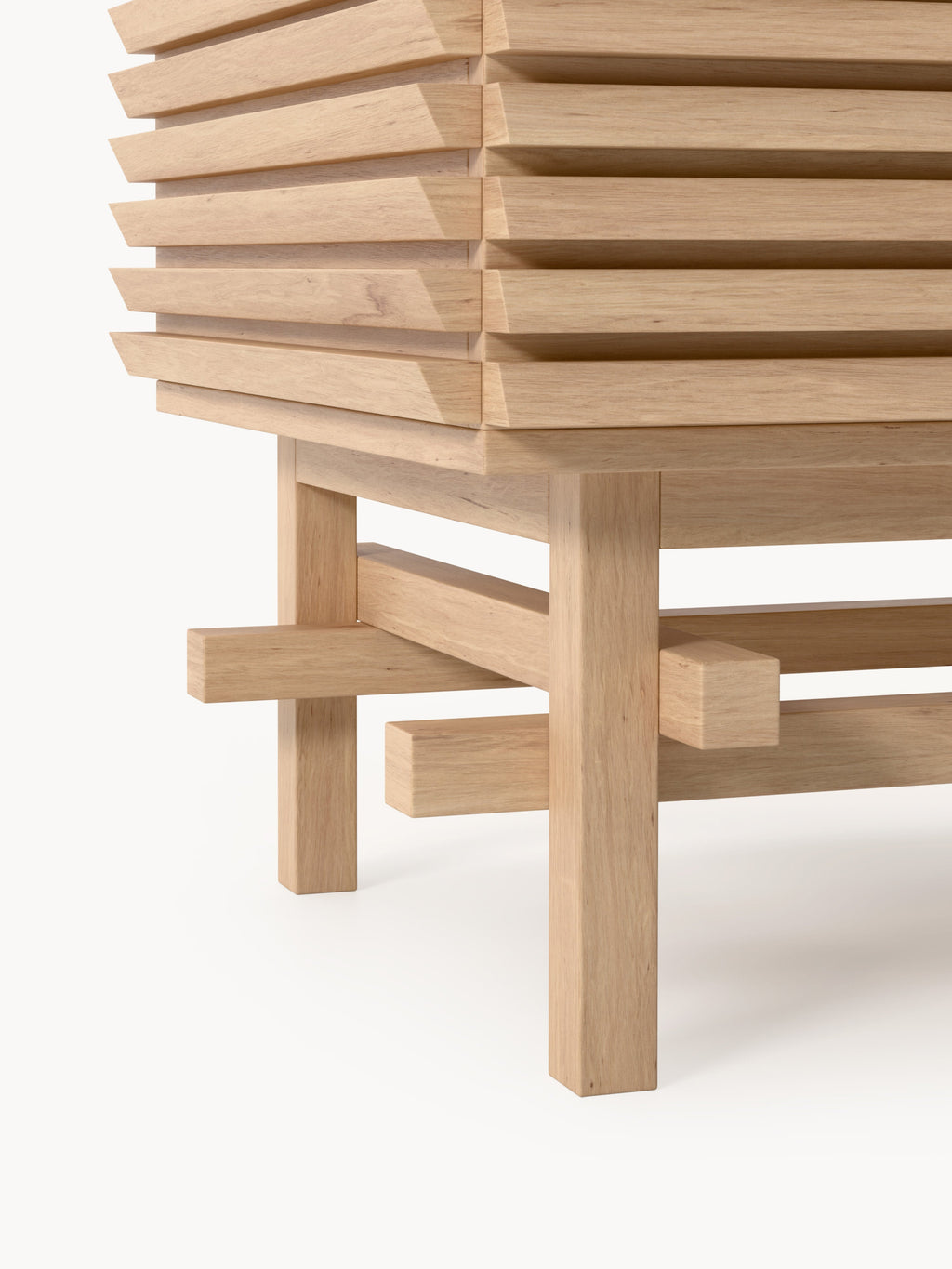 Pierce Large Oak Wood Lowboard