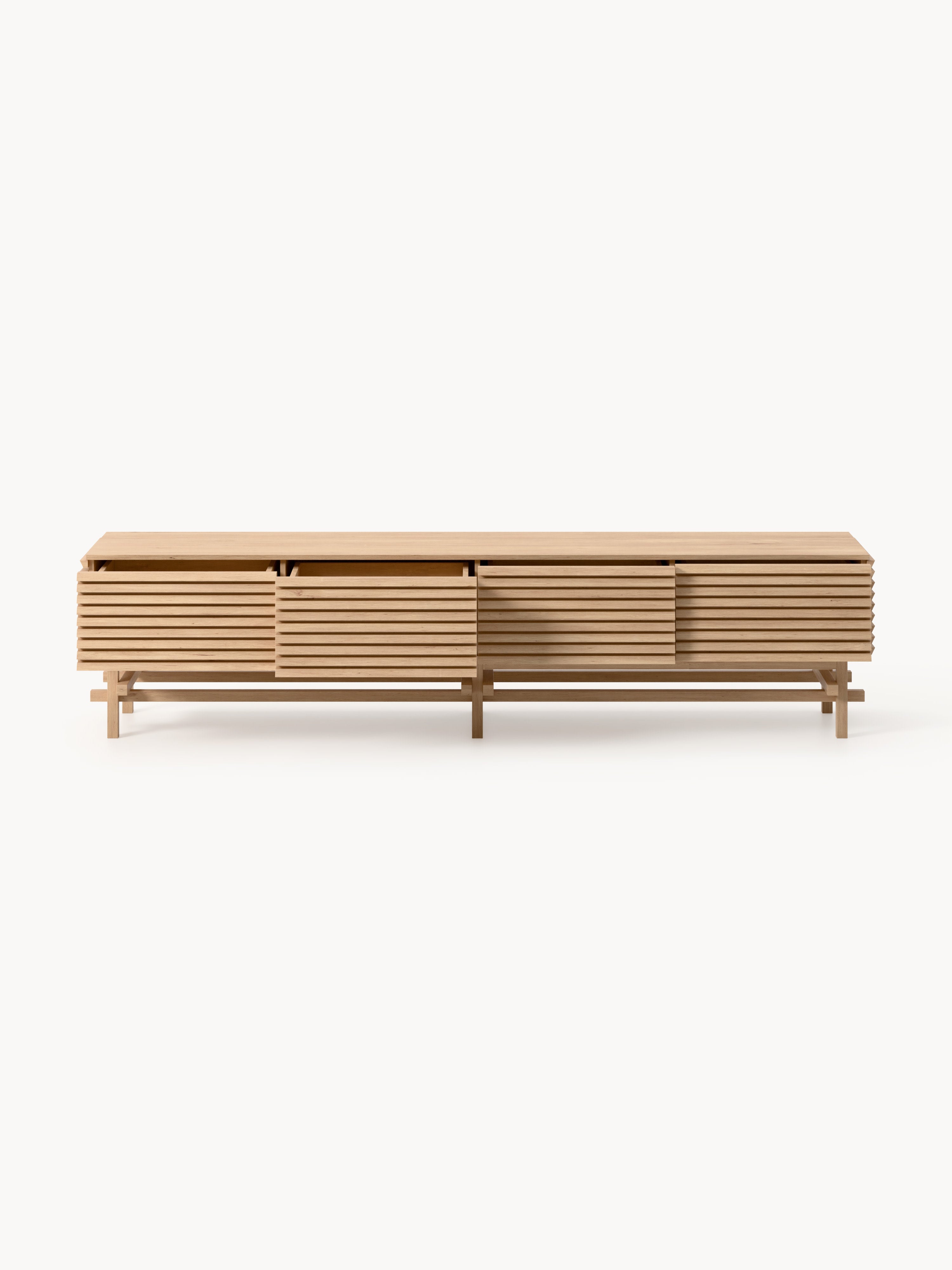 Pierce Large Oak Wood Lowboard