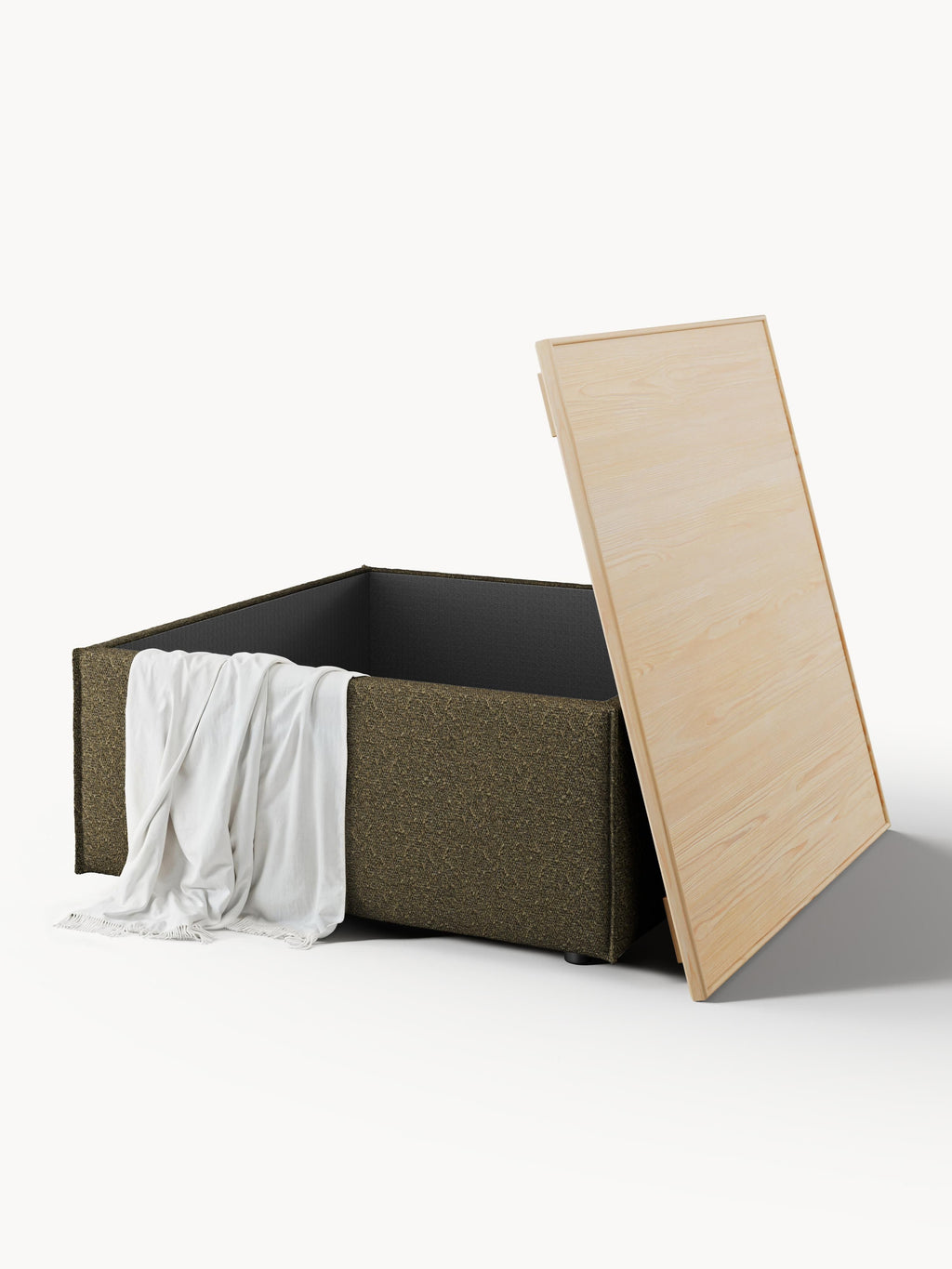 Lennon Bouclé Ottoman with Storage