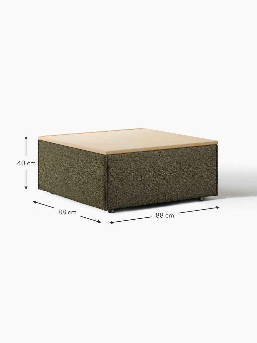 Lennon Bouclé Ottoman with Storage