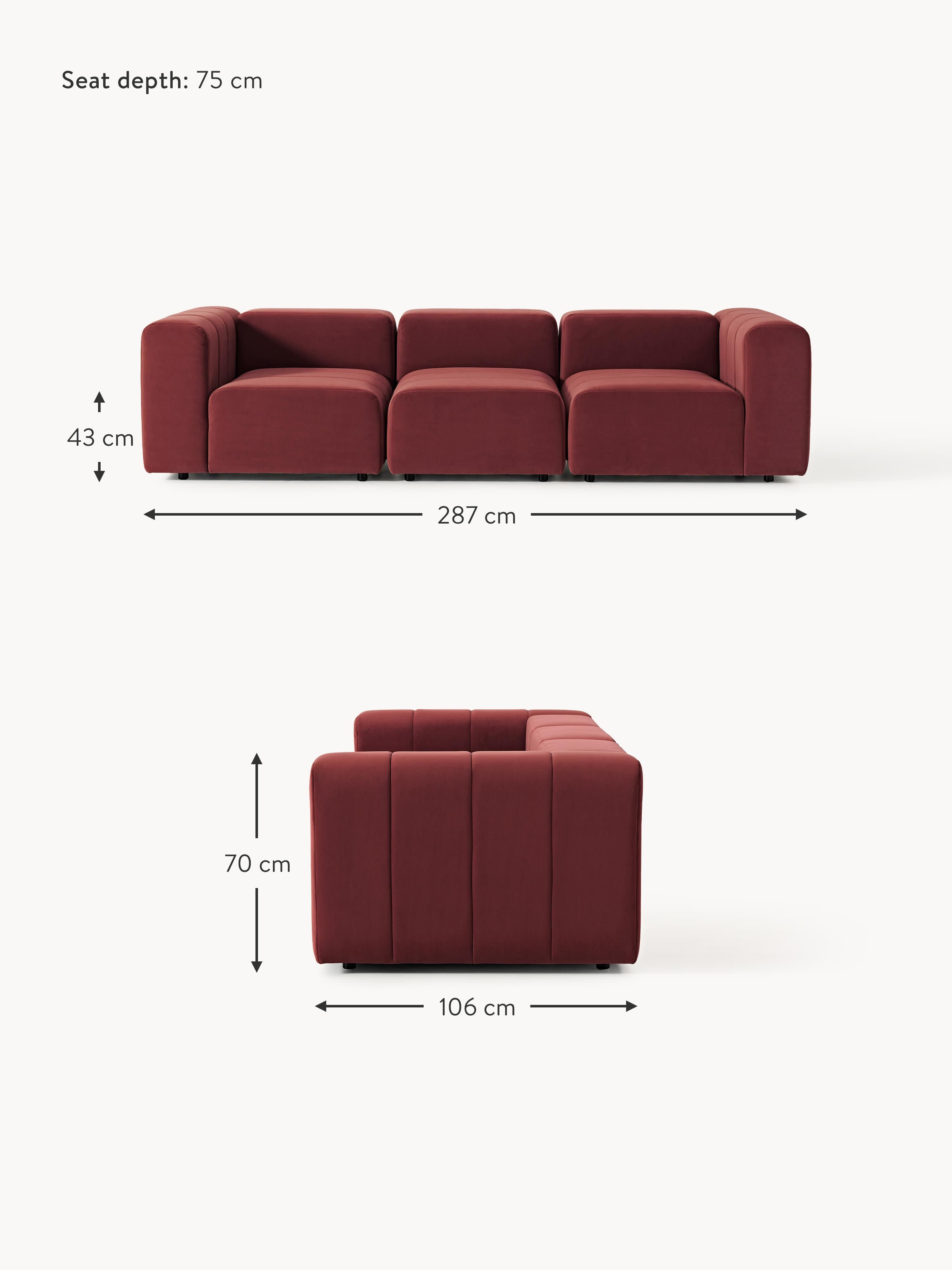 Lena Modular Velvet Sofa (4-seater)