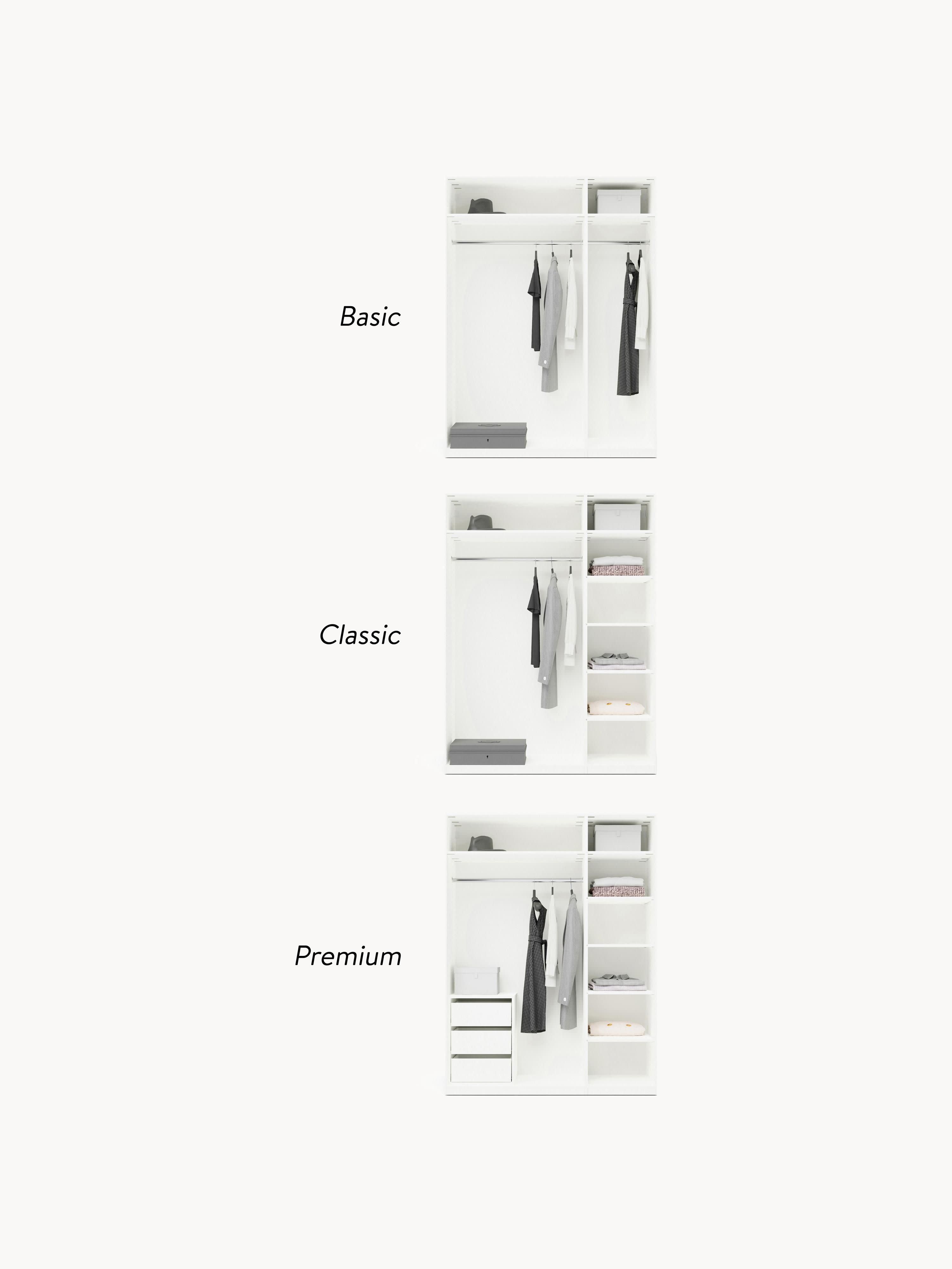 Charlotte Modular Hinged Door Wardrobe, 150 cm Wide, in various sizes