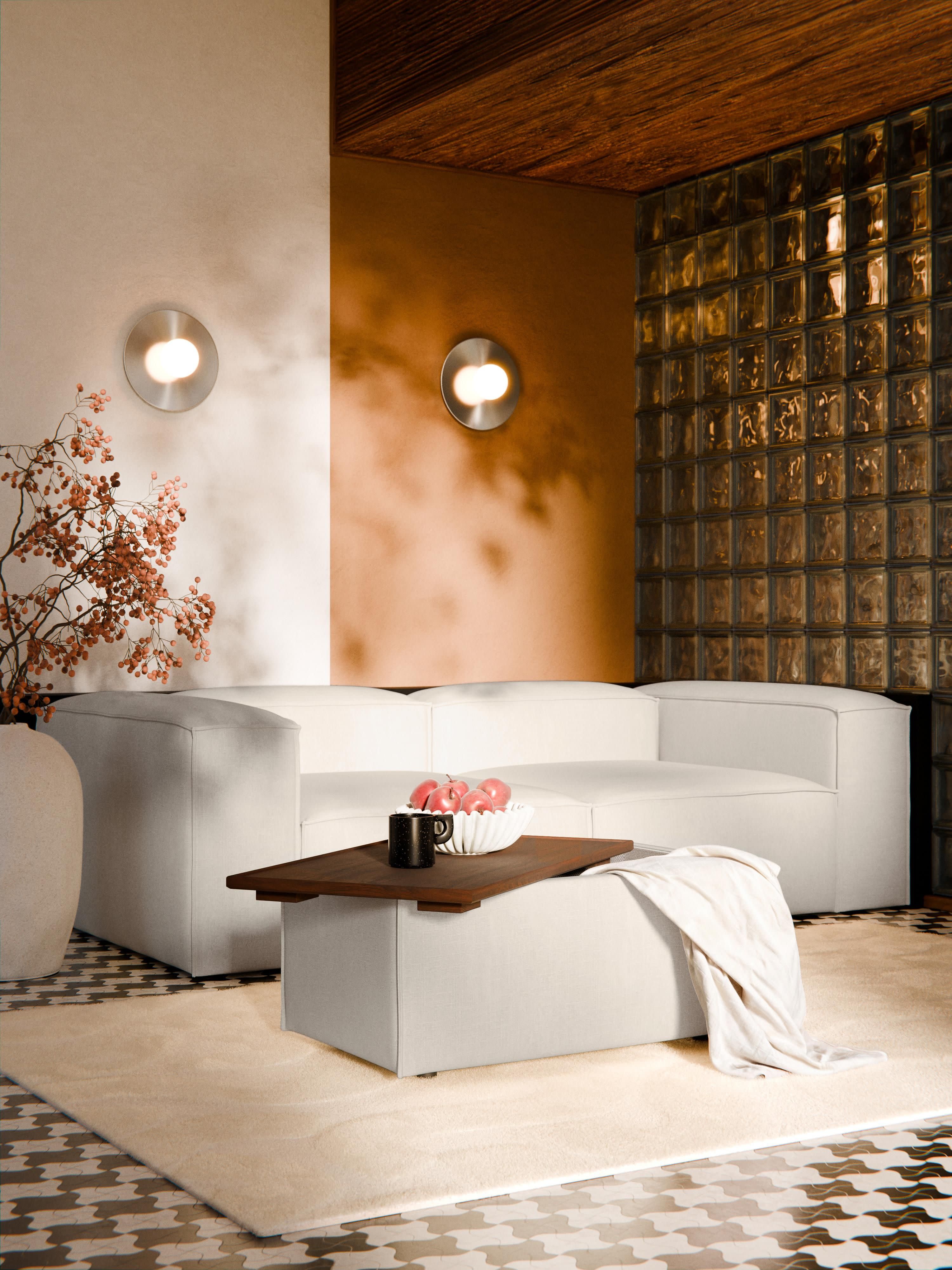 Lennon Linen Blend Ottoman with Storage