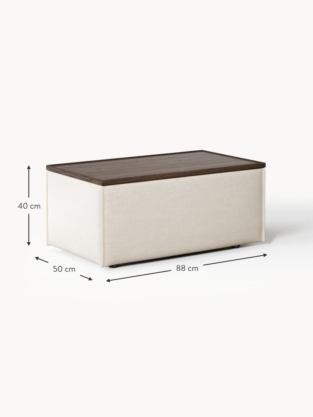 Lennon Linen Blend Ottoman with Storage
