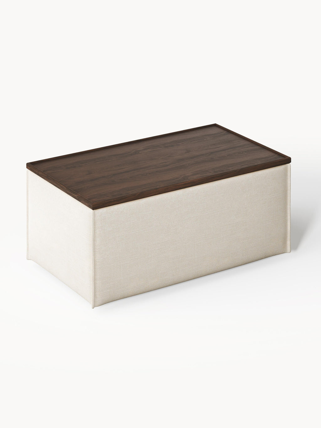 Lennon Linen Blend Ottoman with Storage