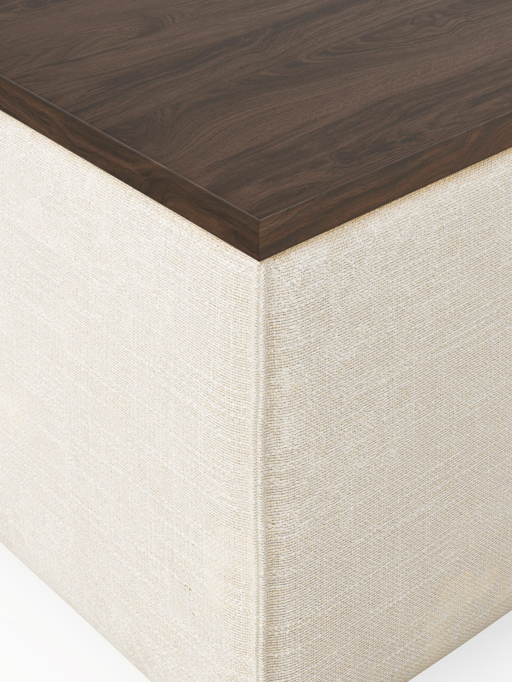 Lennon Linen Blend Ottoman with Storage
