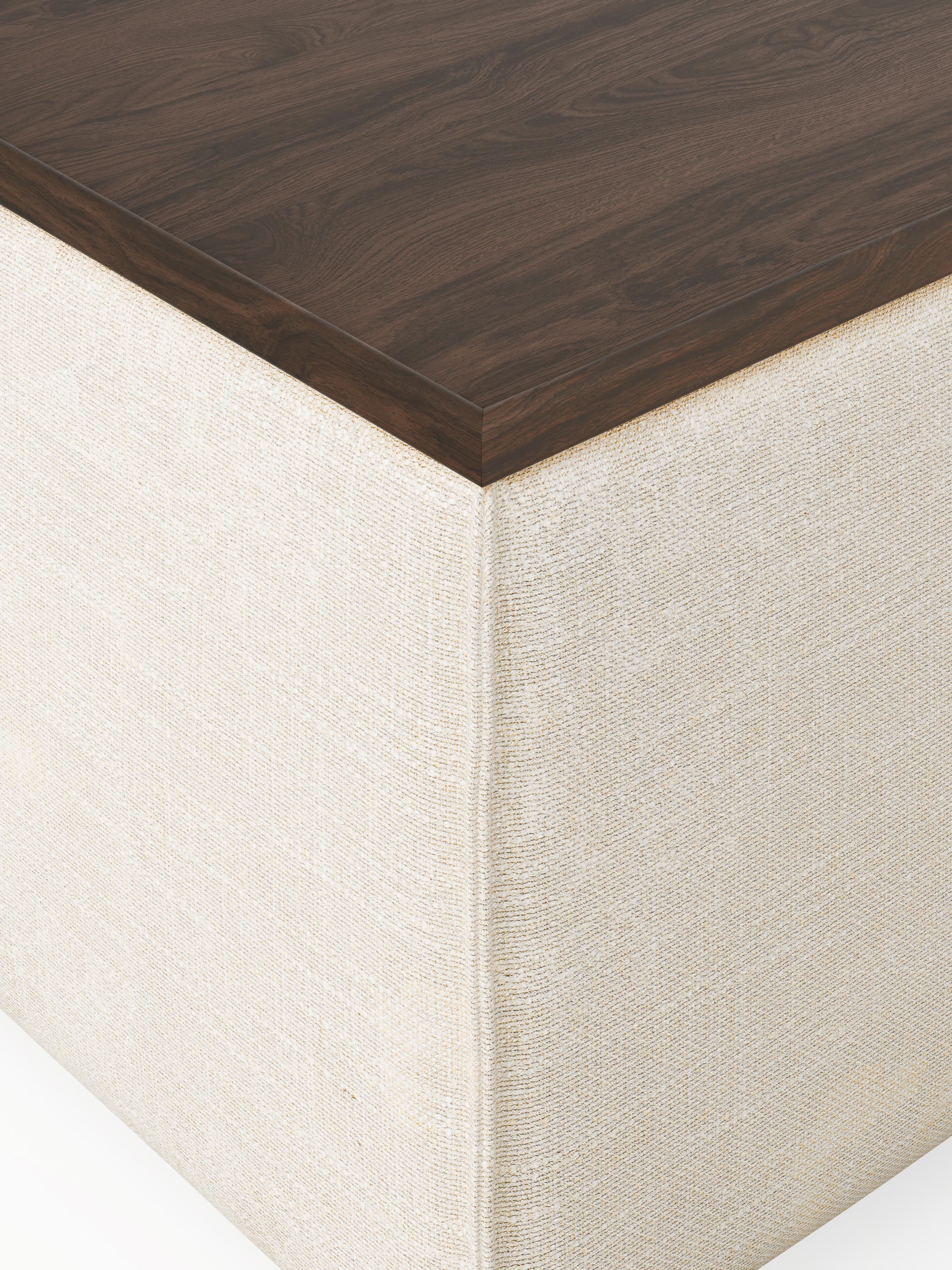 Lennon Linen Blend Ottoman with Storage
