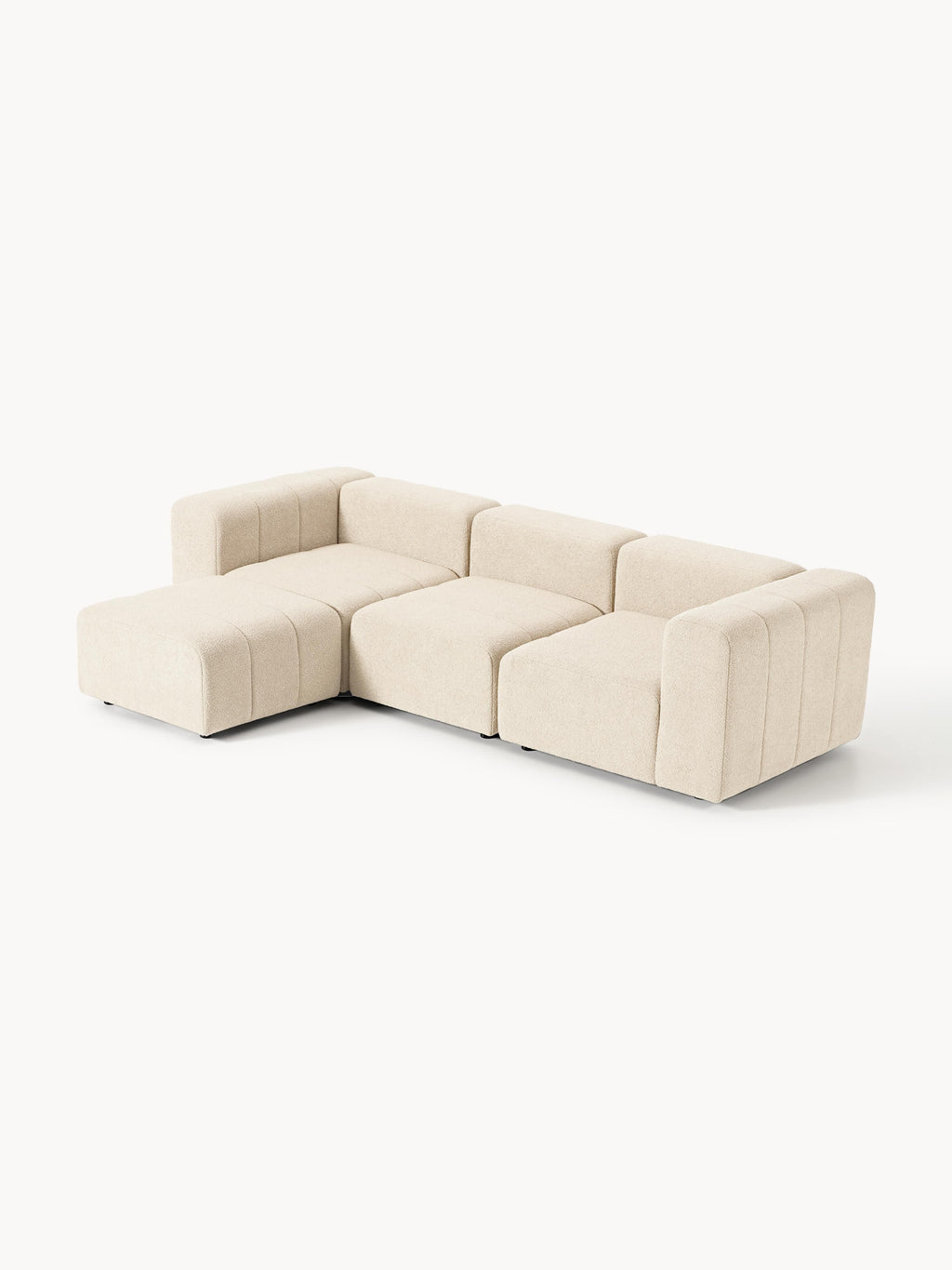 Lena Bouclé Modular Sofa (4-seater) with Ottoman (left/right)