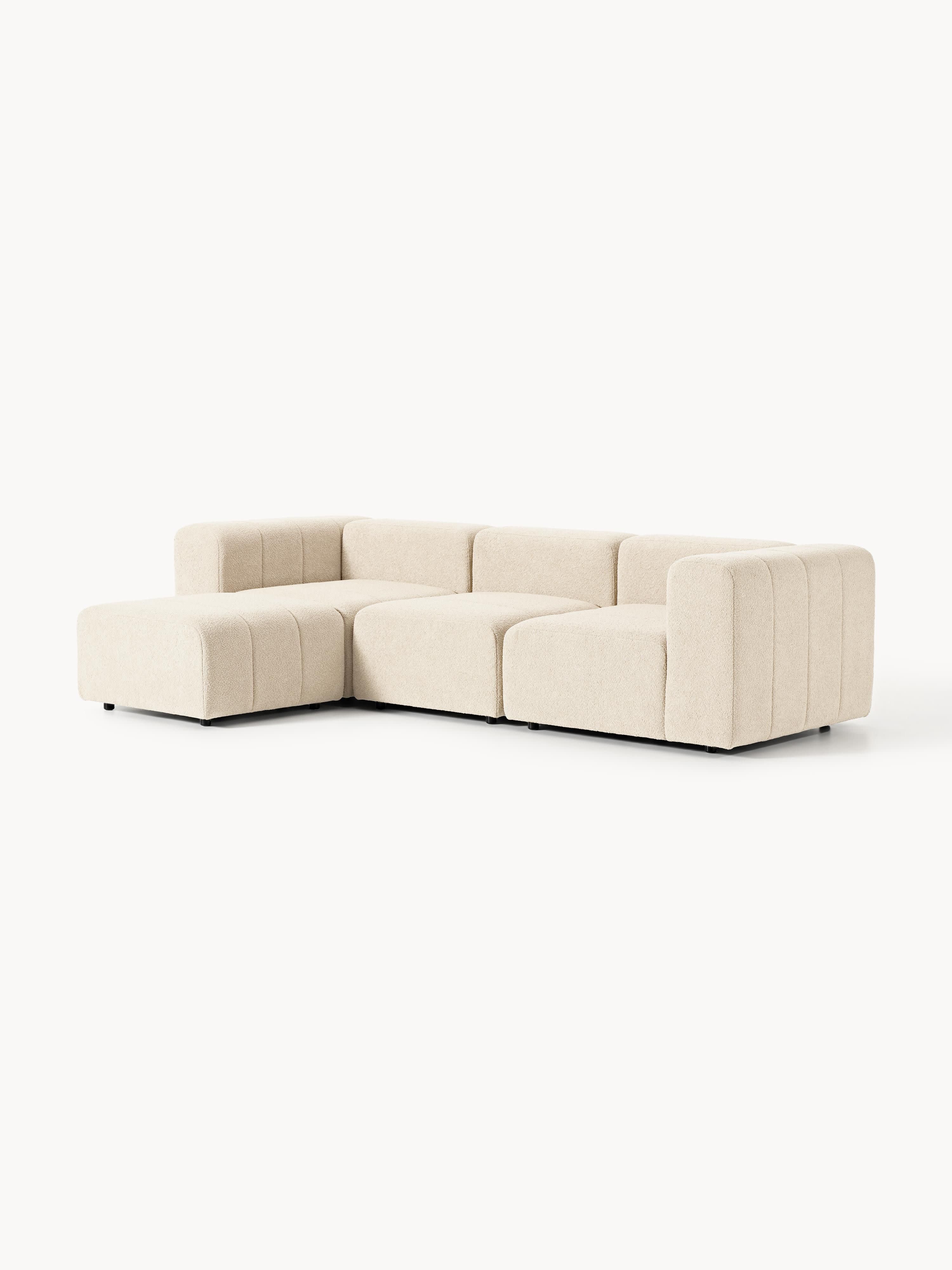 Lena Bouclé Modular Sofa (4-seater) with Ottoman (left/right)