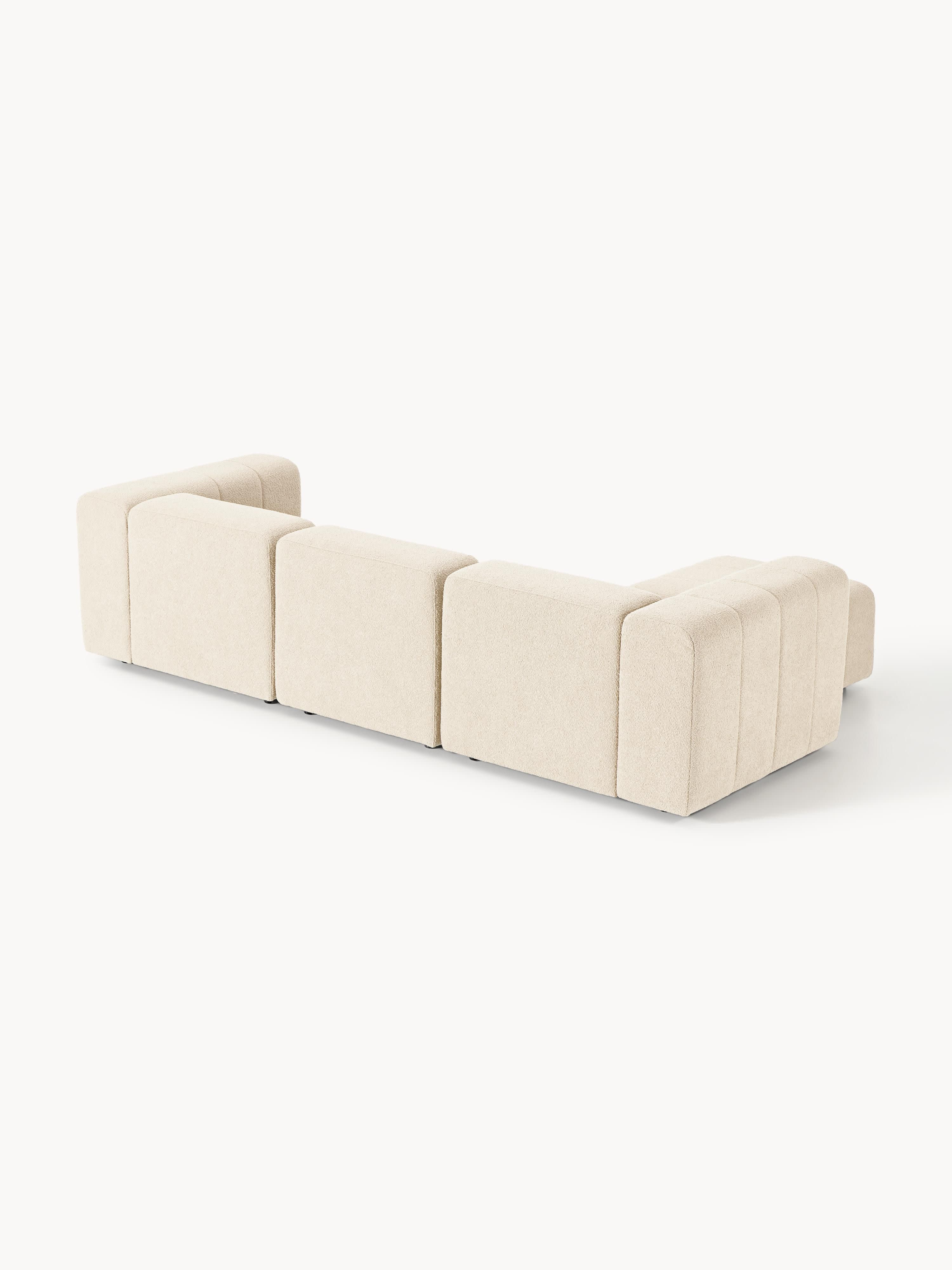 Lena Bouclé Modular Sofa (4-seater) with Ottoman (left/right)