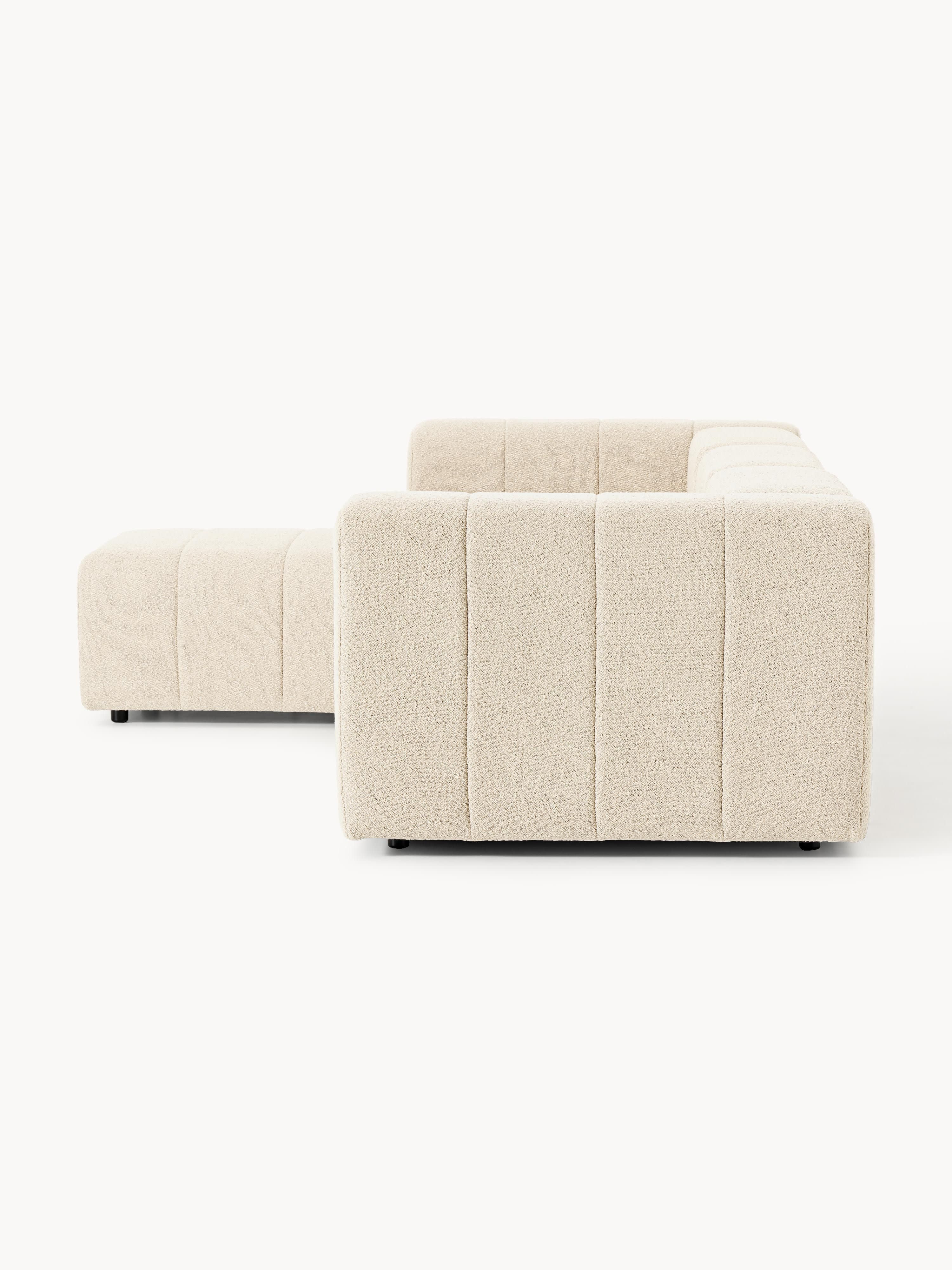 Lena Bouclé Modular Sofa (4-seater) with Ottoman (left/right)