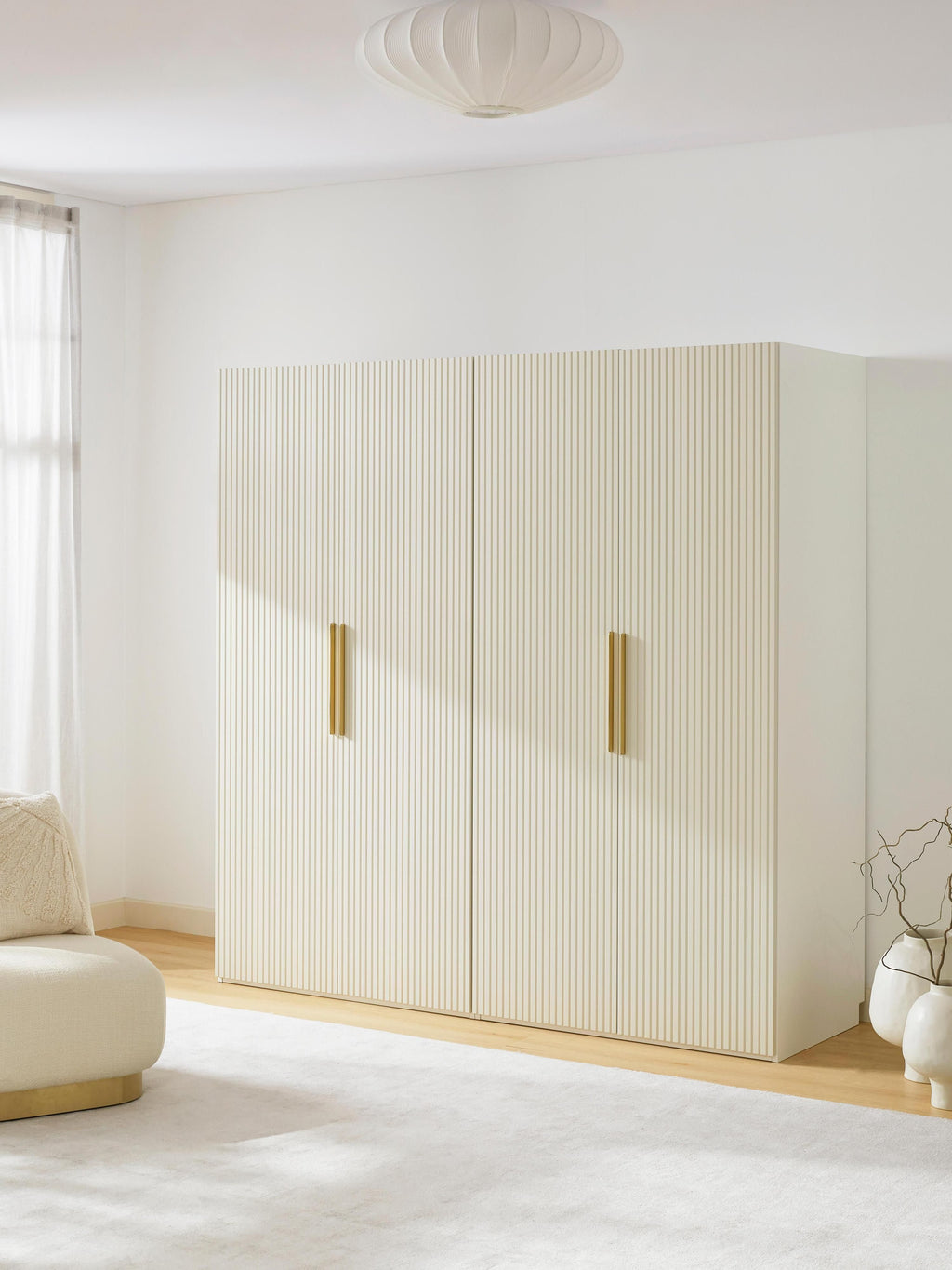 Simone Modular Revolving Door Wardrobe, 200 cm Wide, in various sizes
