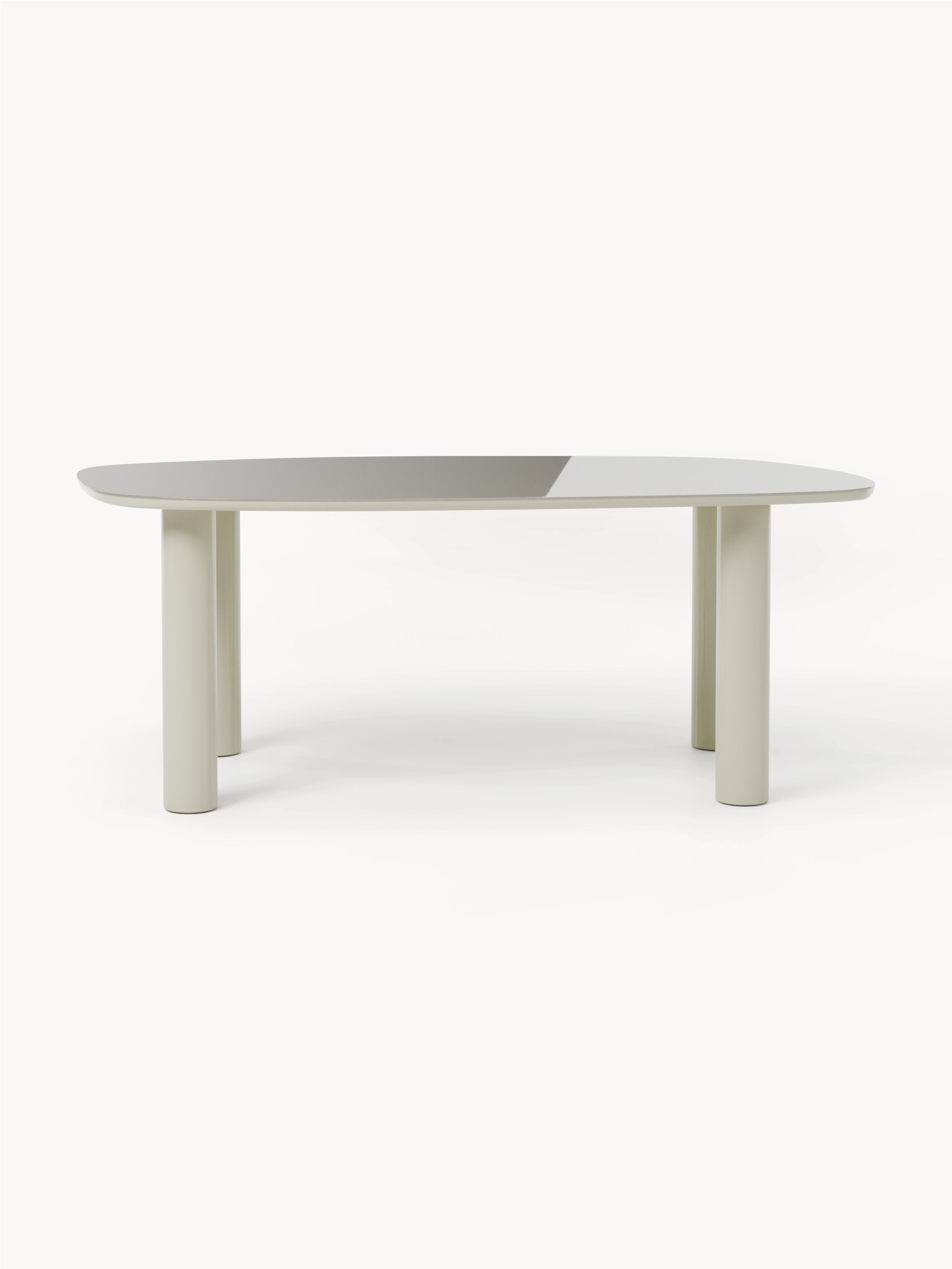 Beni Organic Dining Table with Glass Top, 200 x 110 cm