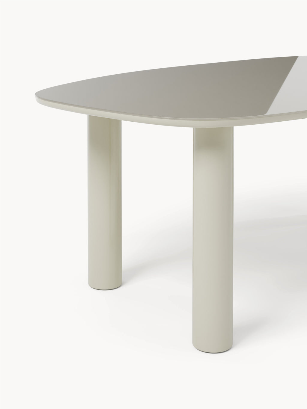 Beni Organic Dining Table with Glass Top, 200 x 110 cm