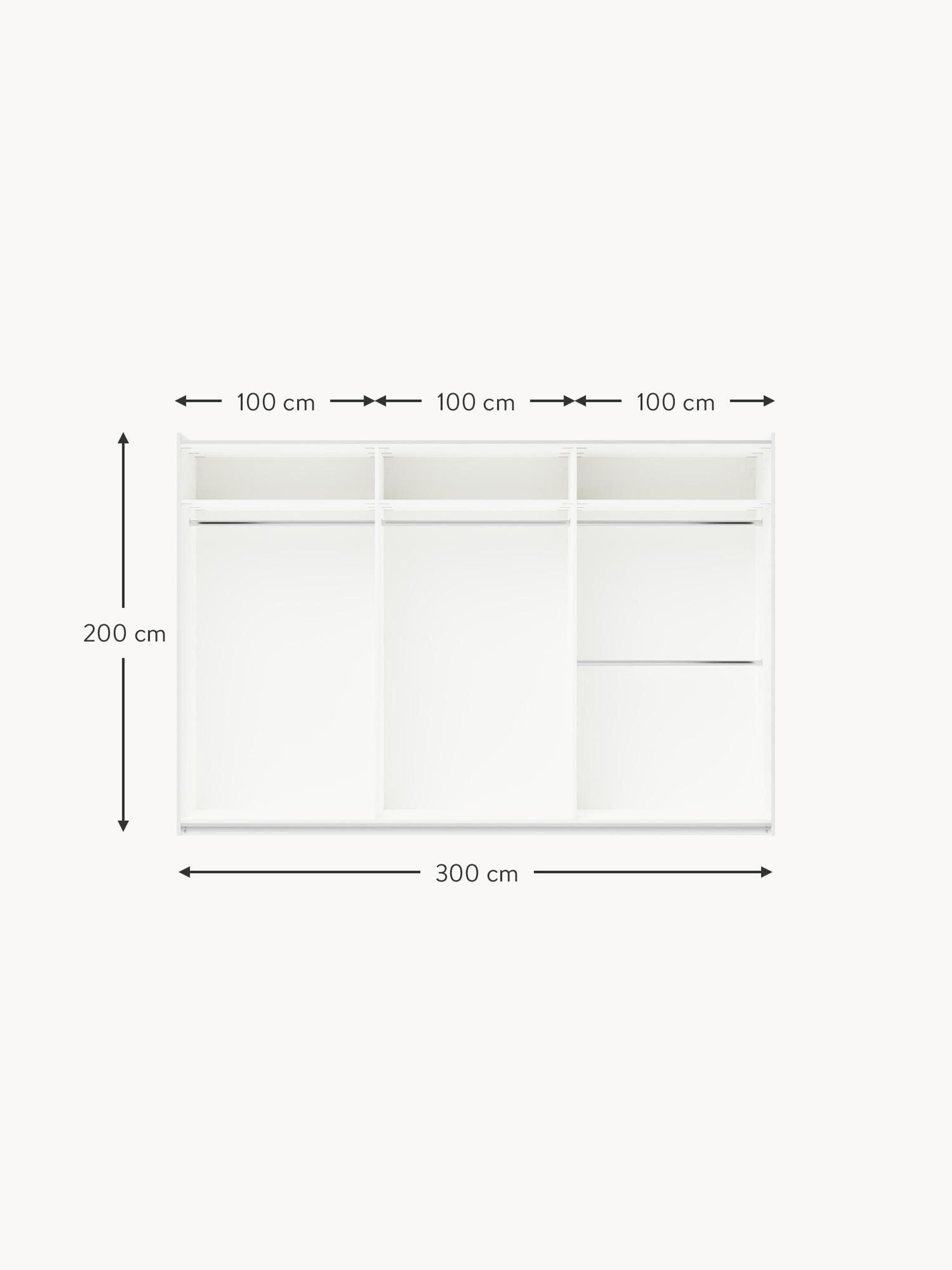 Leon Modular Sliding Door Wardrobe, 300 cm Wide, in various sizes