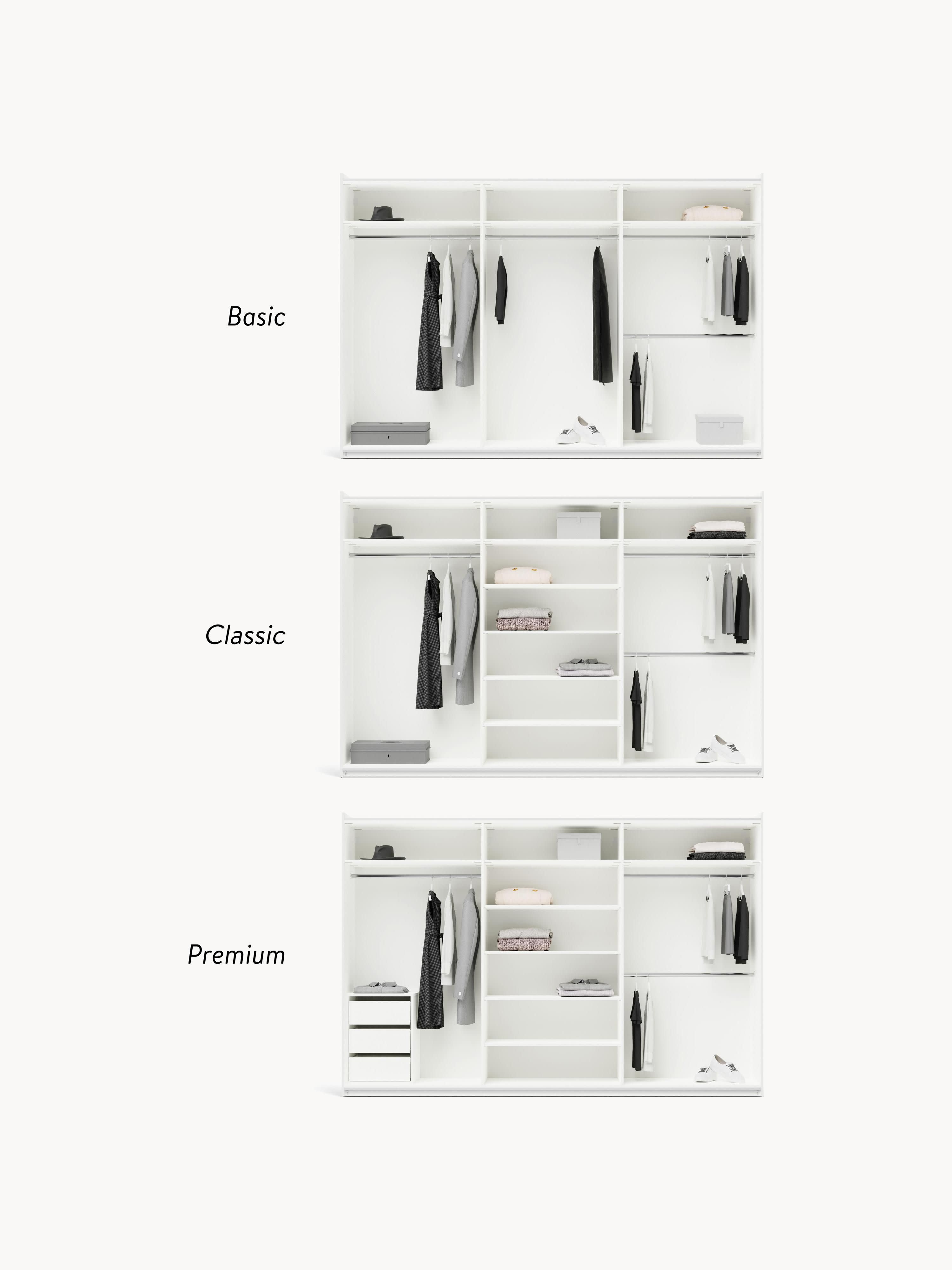 Leon Modular Sliding Door Wardrobe, 300 cm Wide, in various sizes
