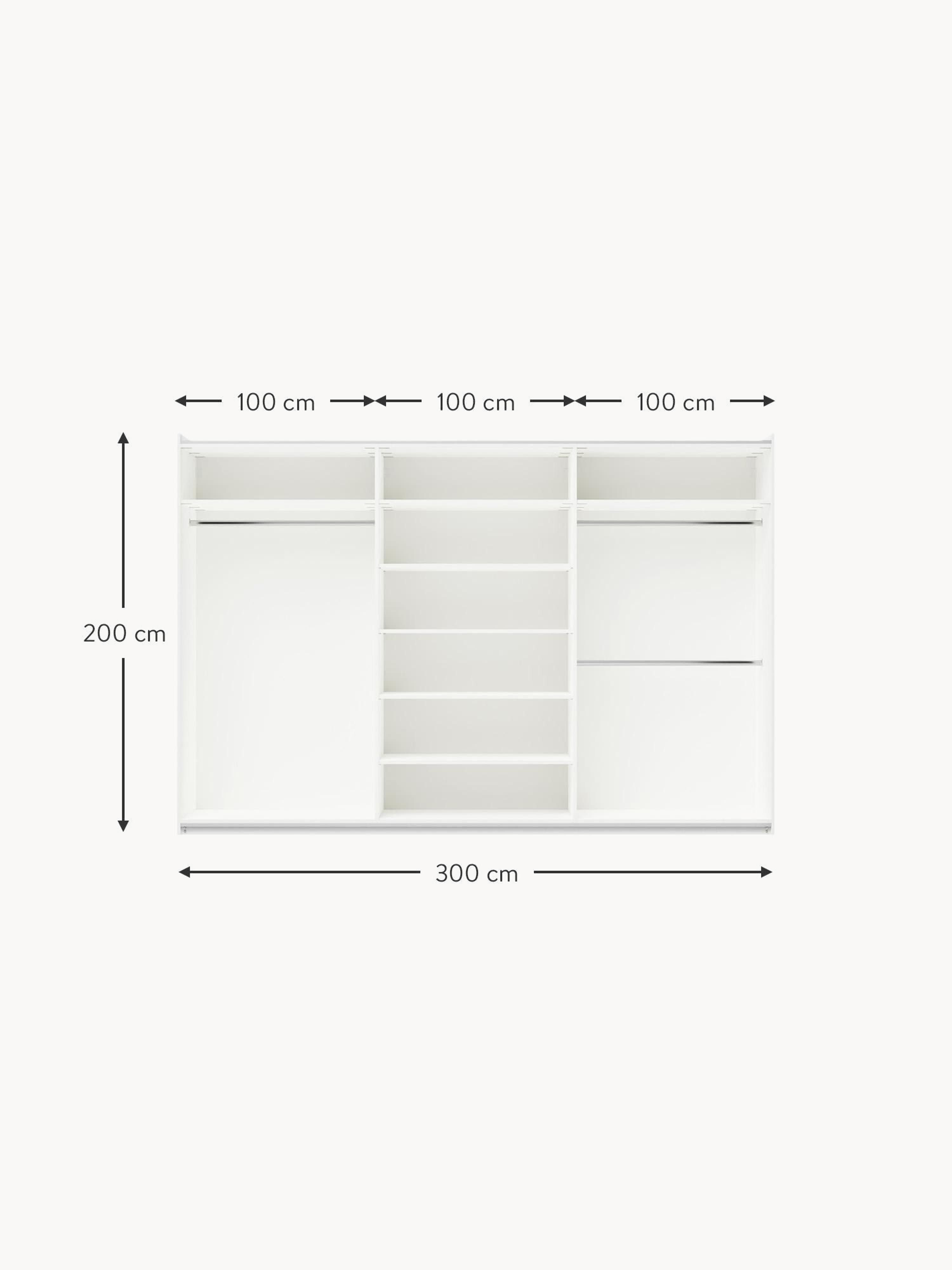 Leon Modular Sliding Door Wardrobe, 300 cm Wide, in various sizes