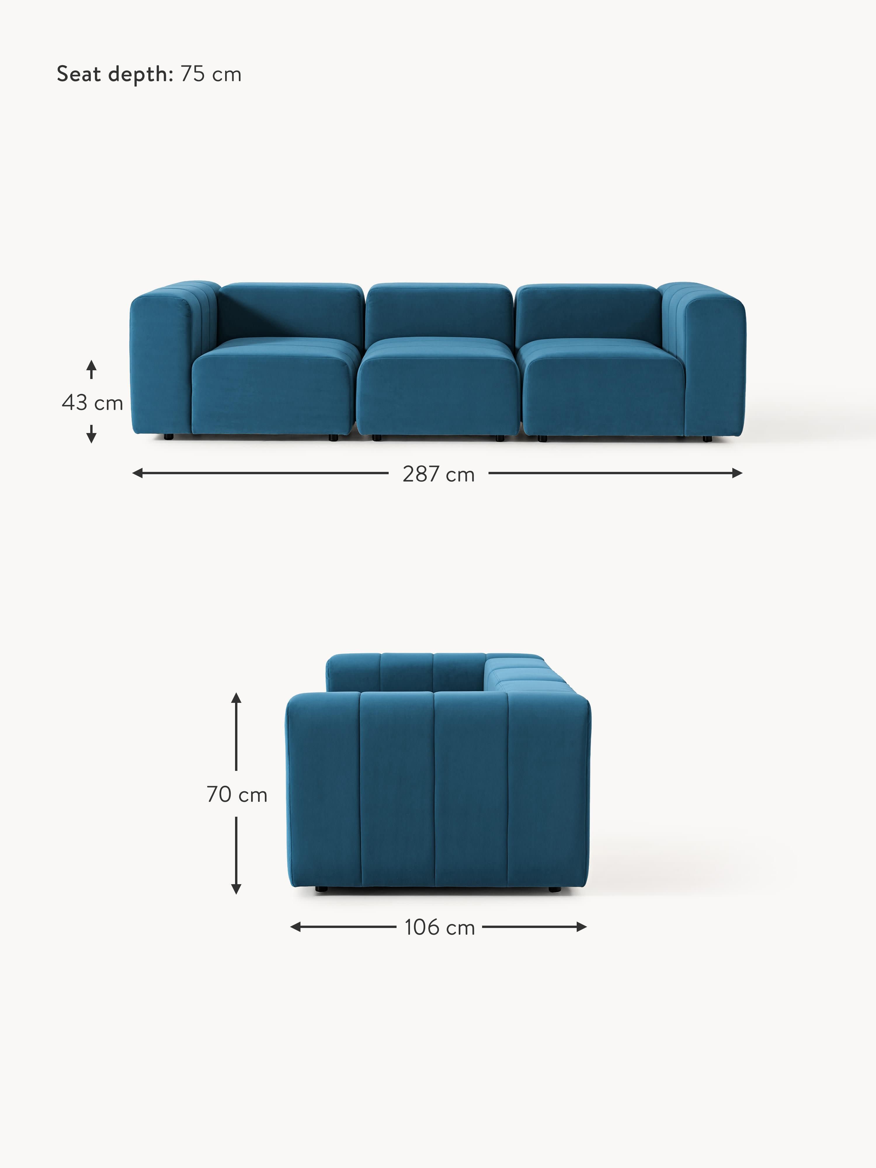 Lena Modular Velvet Sofa (4-seater)