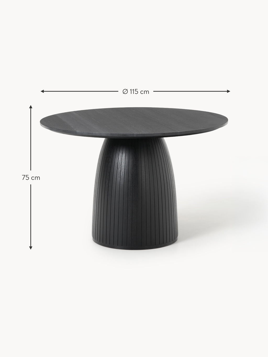 Nelly Round Dining Table with Marble Table Top, Ø 115 cm
