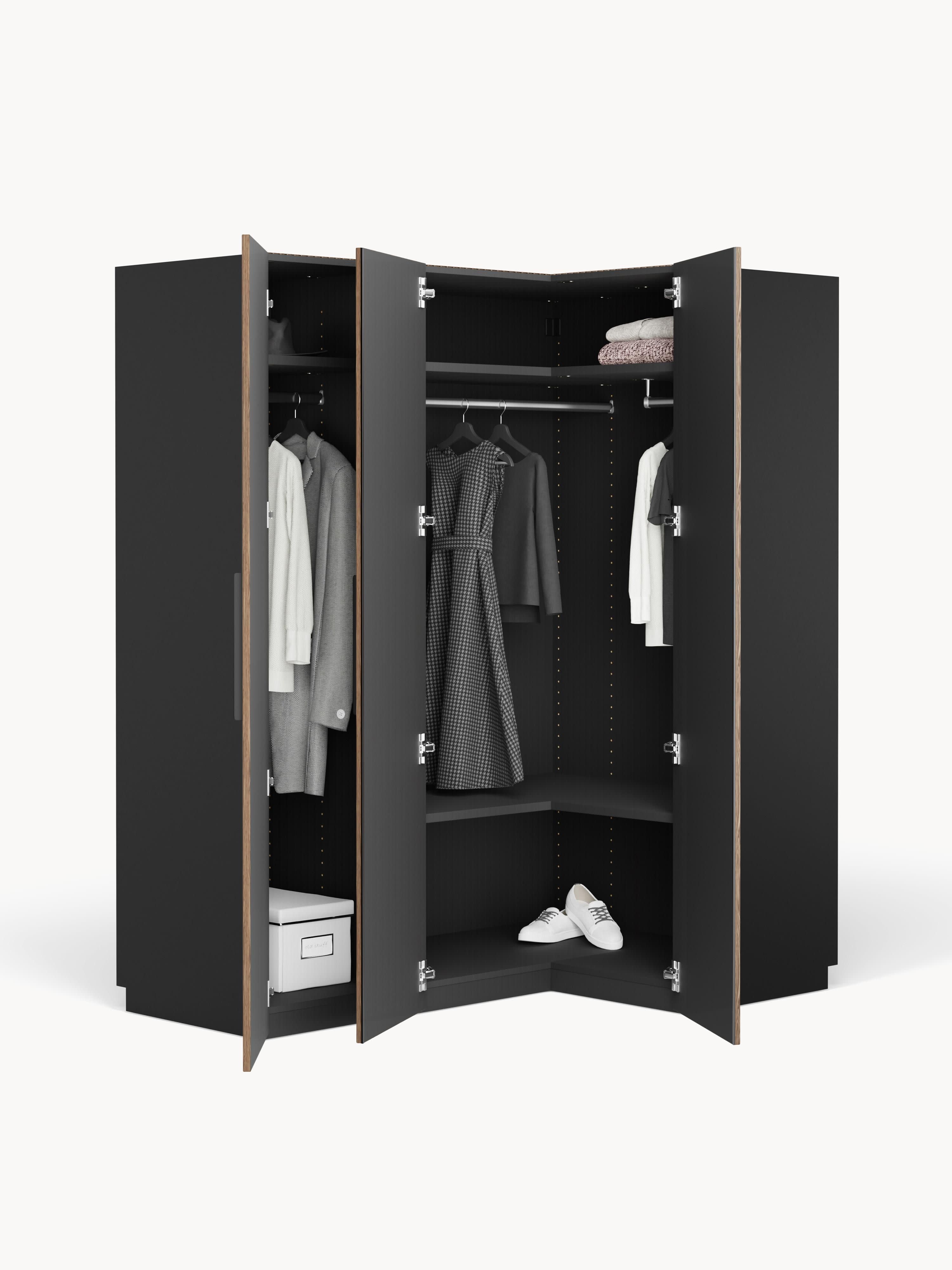 Simone Modular Corner Wardrobe, 165 cm Wide, in various sizes