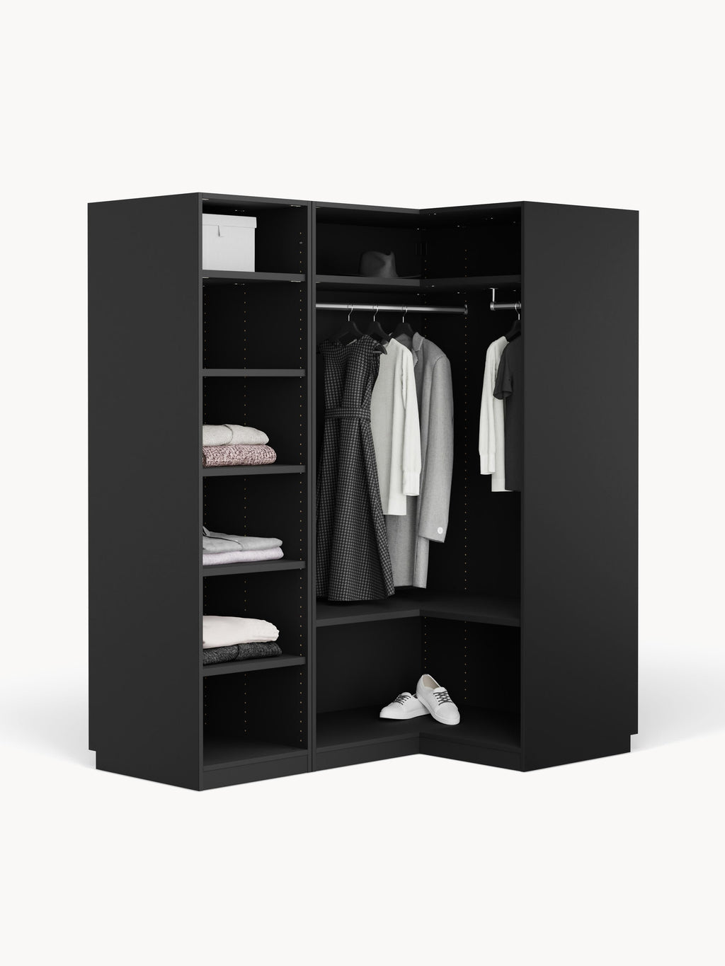 Simone Modular Corner Wardrobe, 165 cm Wide, in various sizes
