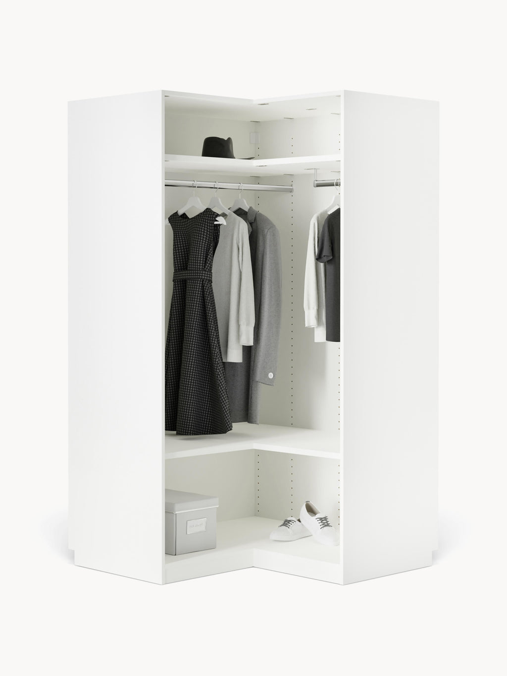 Leon Modular Corner Wardrobe, 115 cm Wide, in various sizes