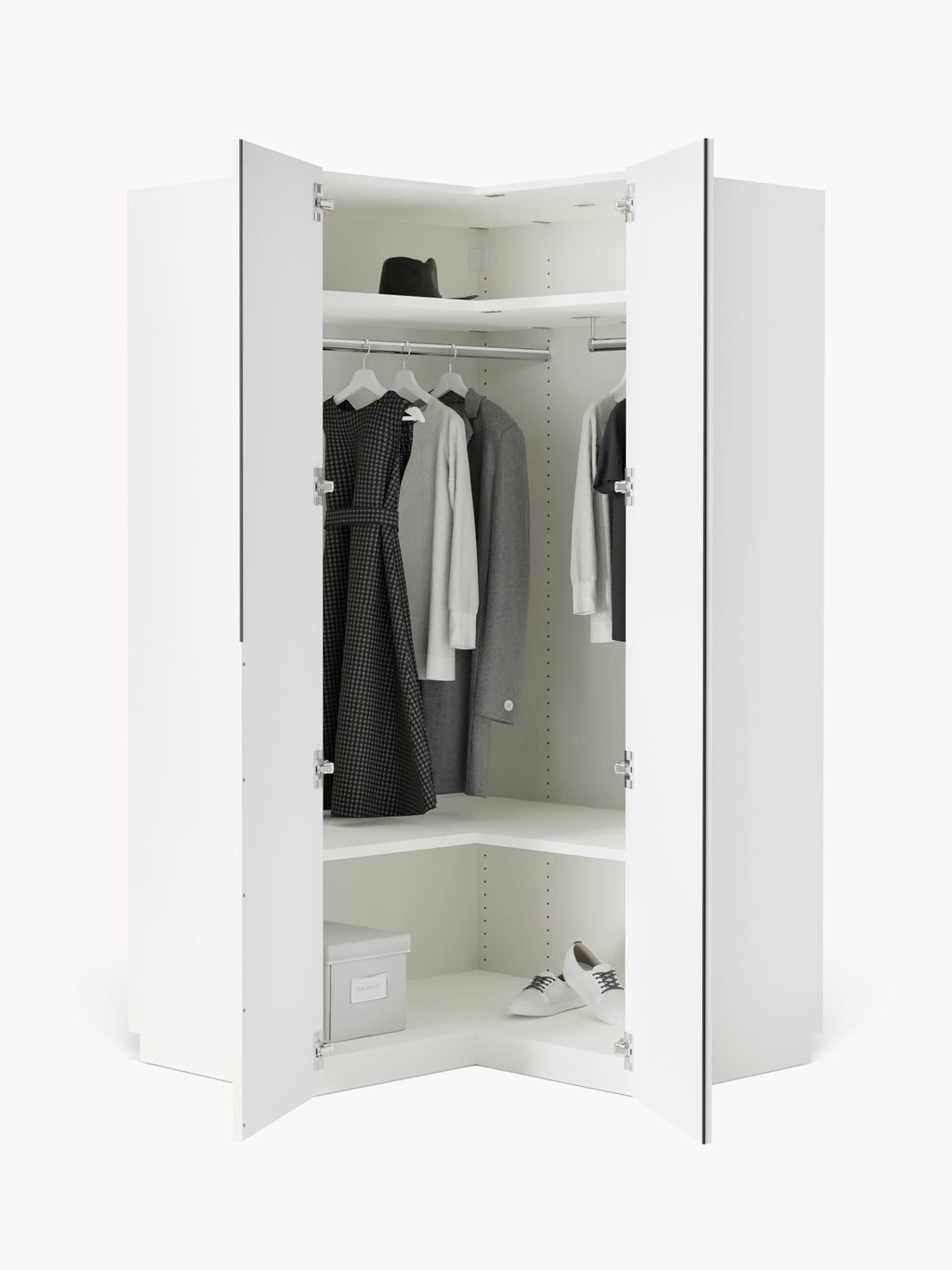 Leon Modular Corner Wardrobe, 115 cm Wide, in various sizes