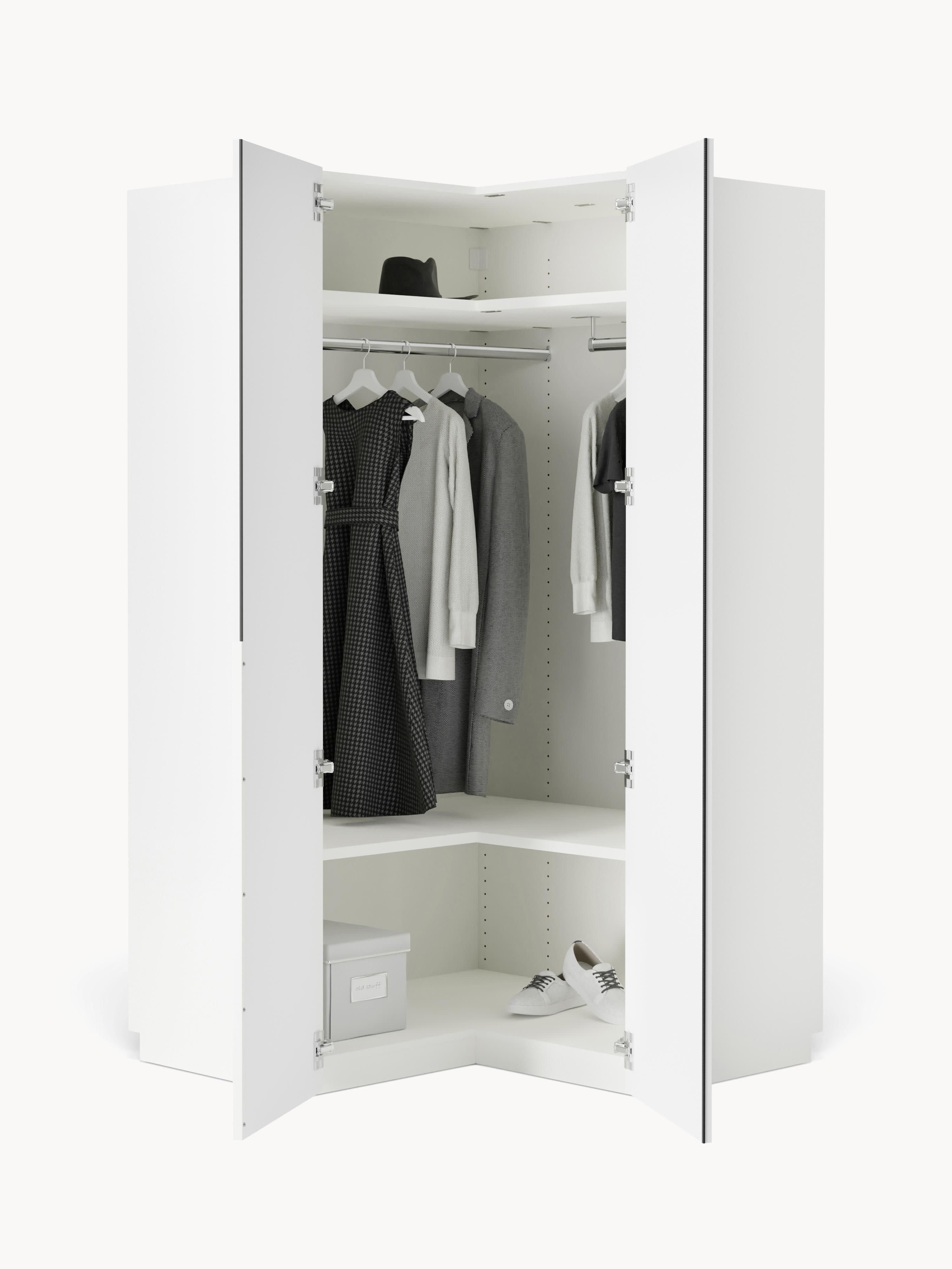 Leon Modular Corner Wardrobe, 115 cm Wide, in various sizes