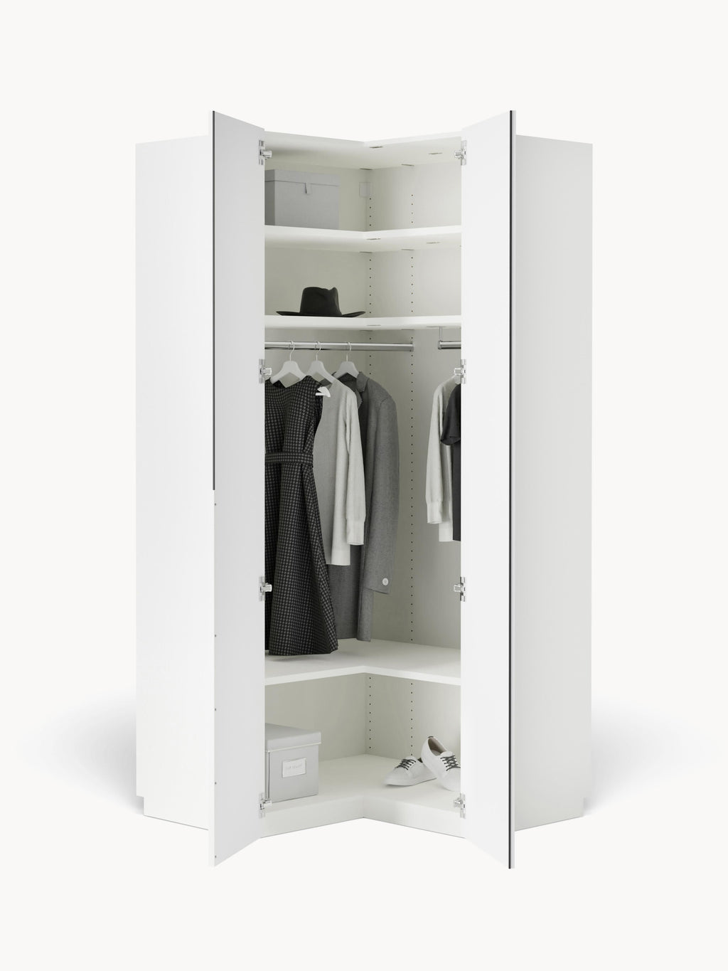 Leon Modular Corner Wardrobe, 115 cm Wide, in various sizes