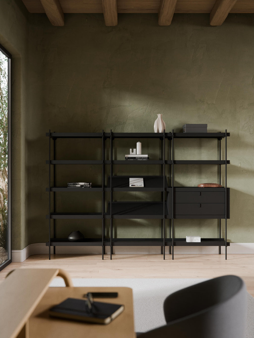 Rio Tall Shelving Unit with Slanted Shelves