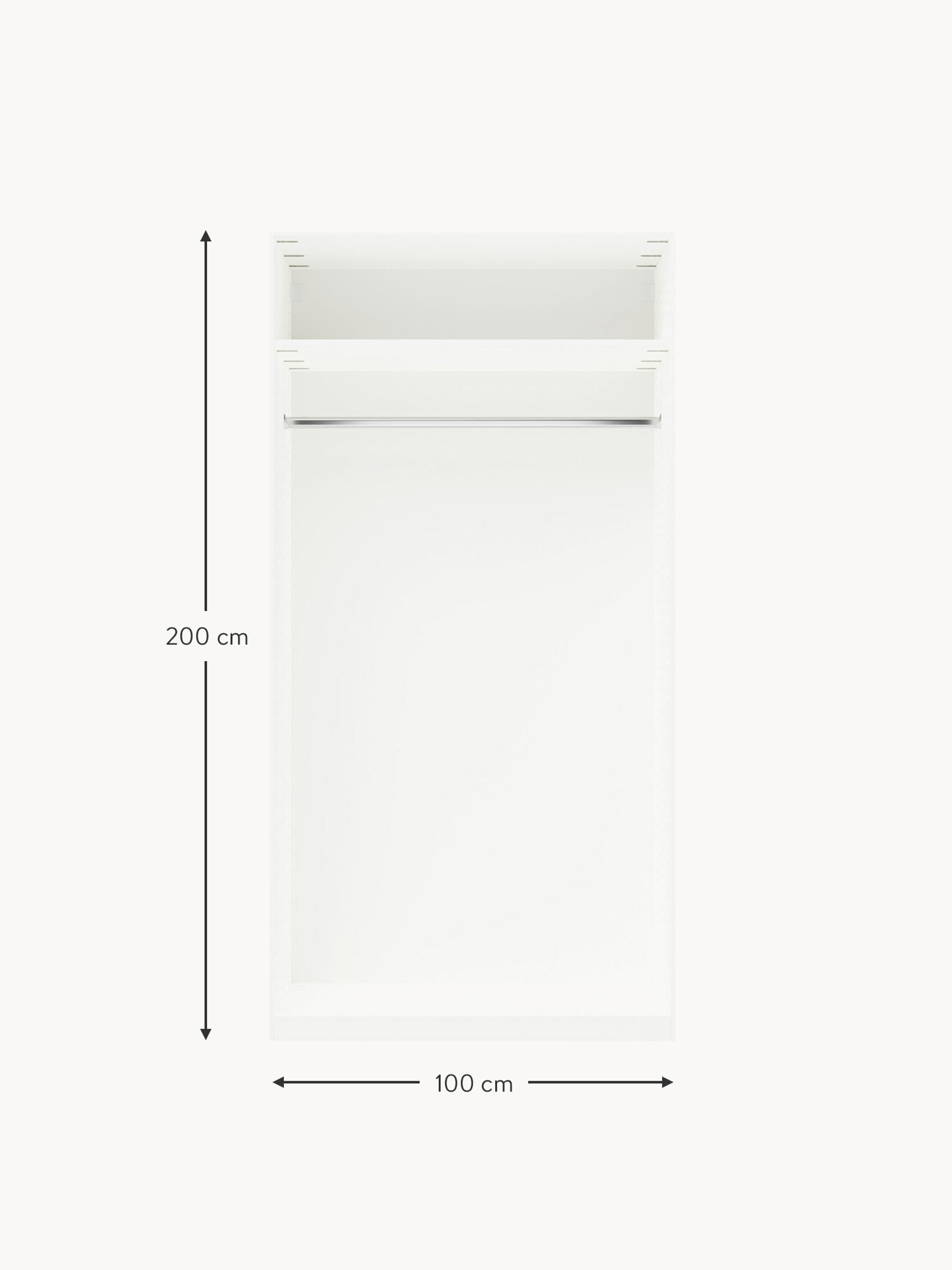 Leon Modular Hinged Door Wardrobe, 100 cm Wide, in various sizes