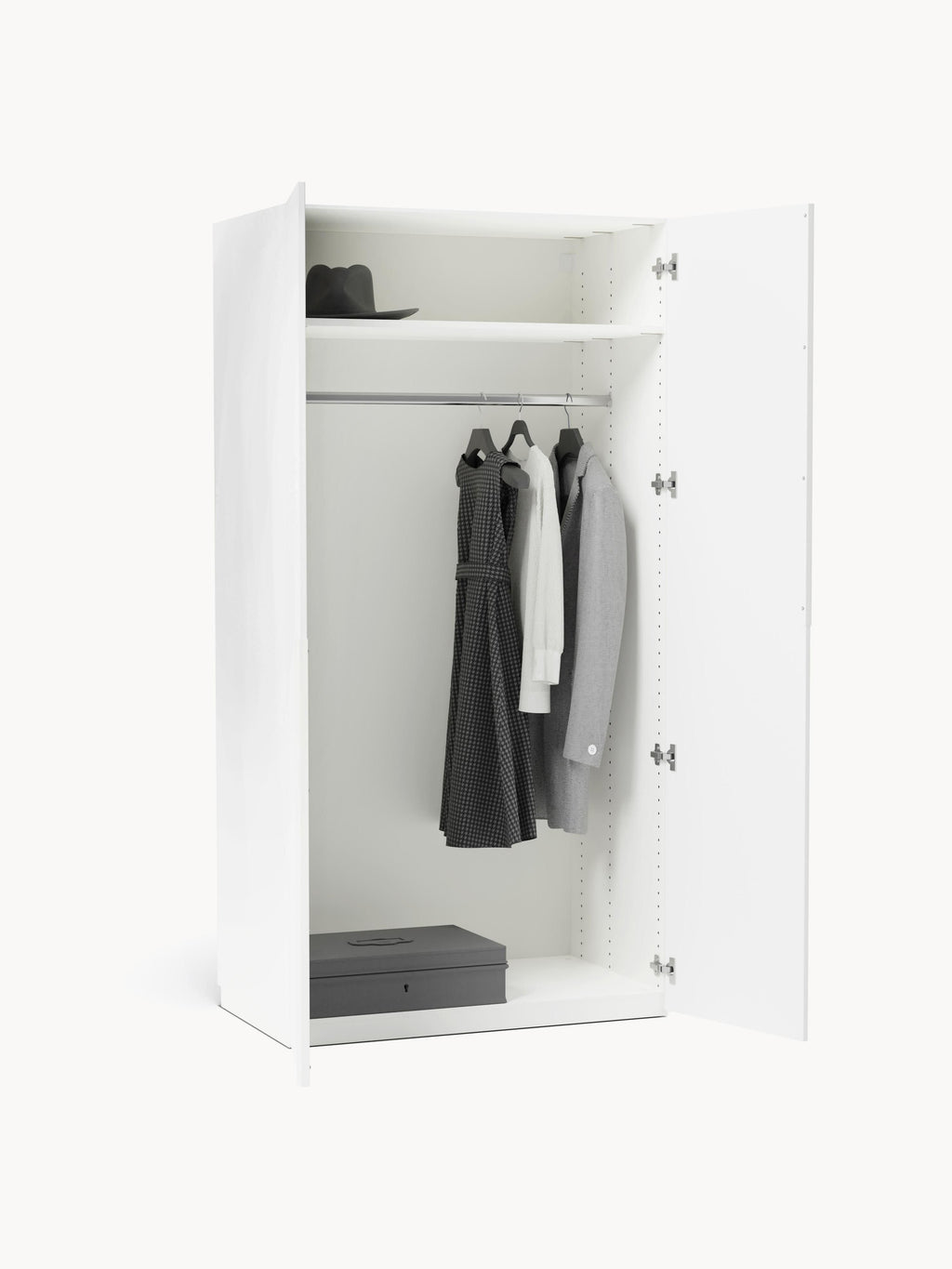 Leon Modular Hinged Door Wardrobe, 100 cm Wide, in various sizes
