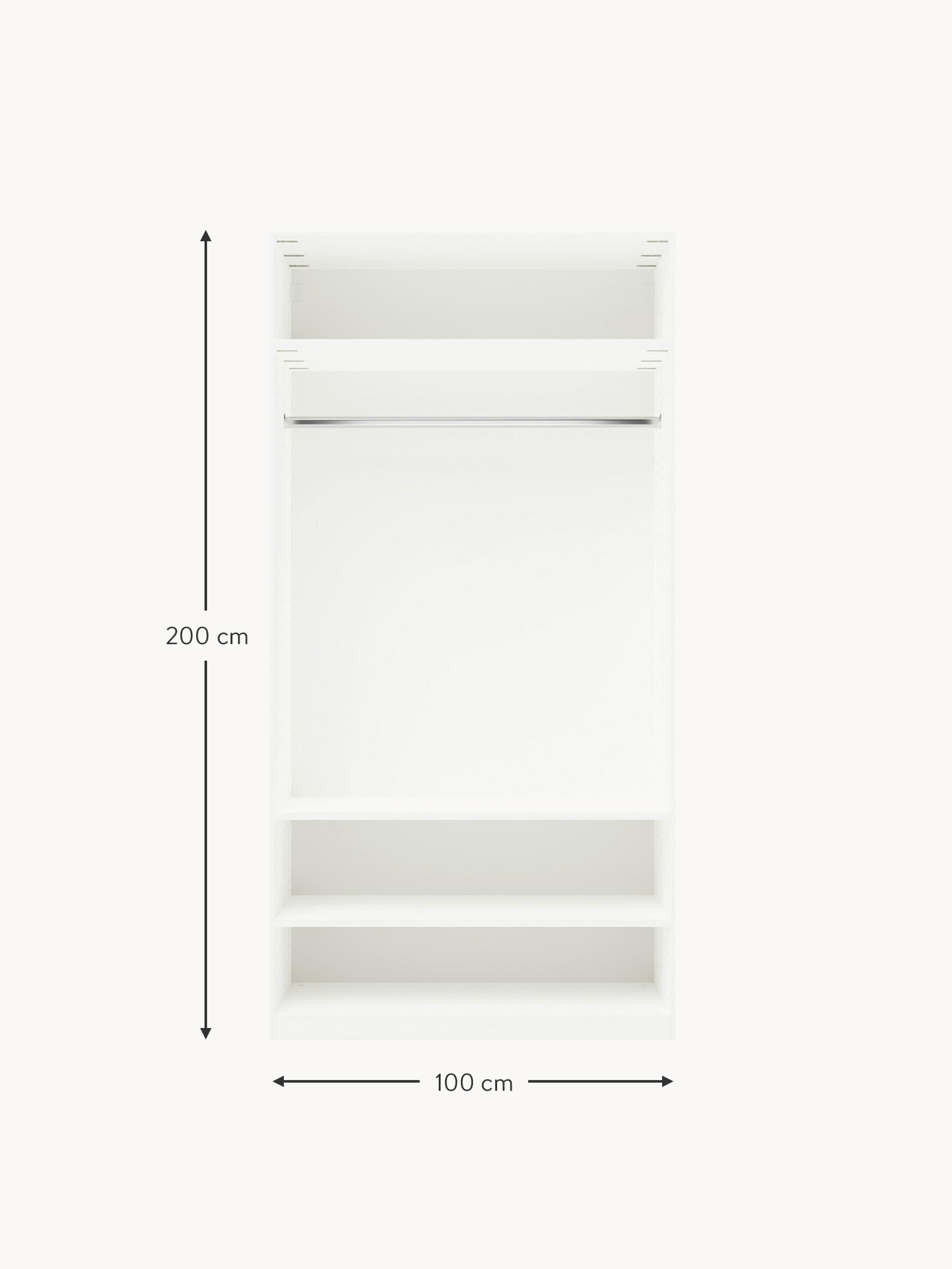 Leon Modular Hinged Door Wardrobe, 100 cm Wide, in various sizes
