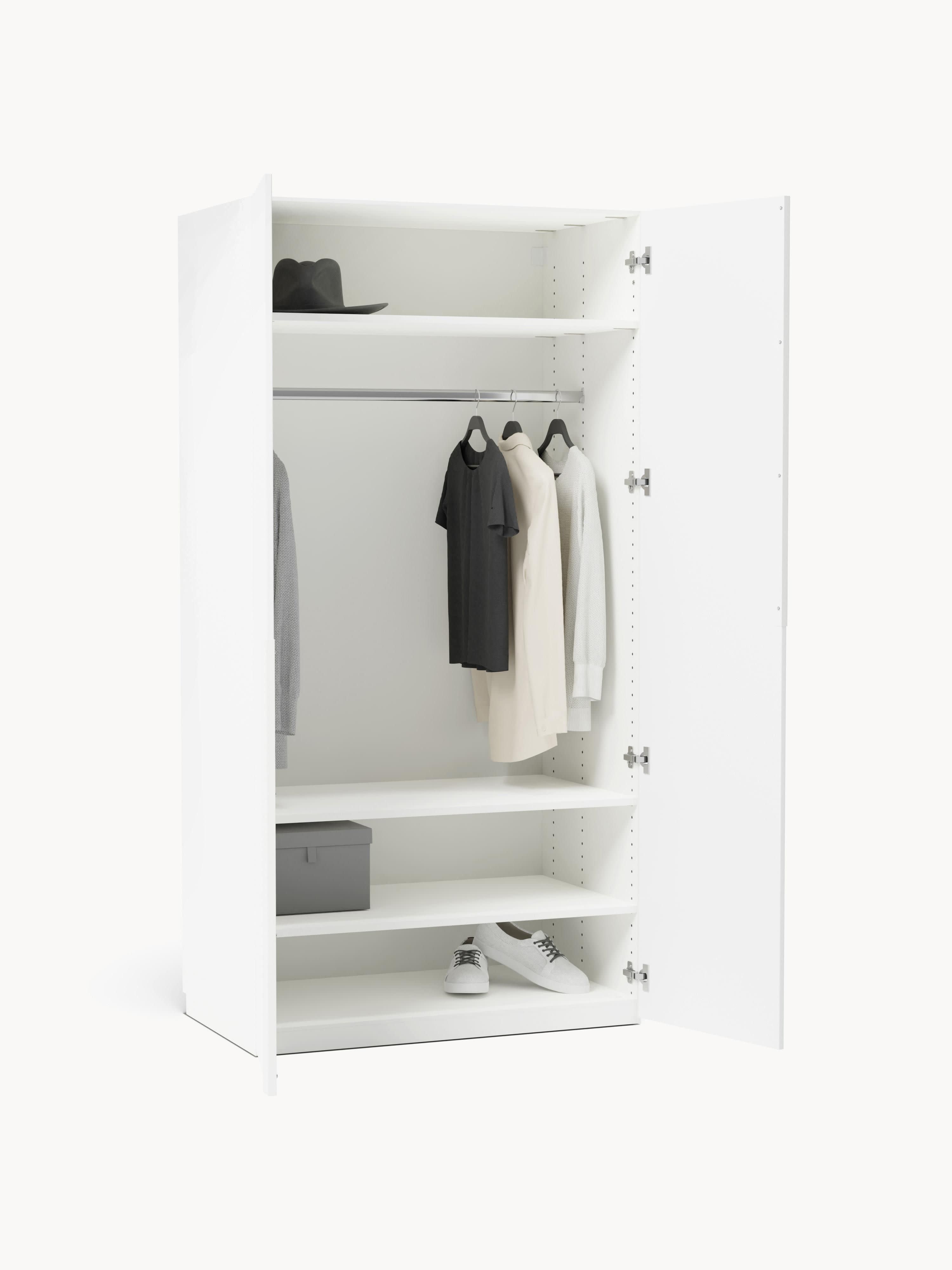 Leon Modular Hinged Door Wardrobe, 100 cm Wide, in various sizes