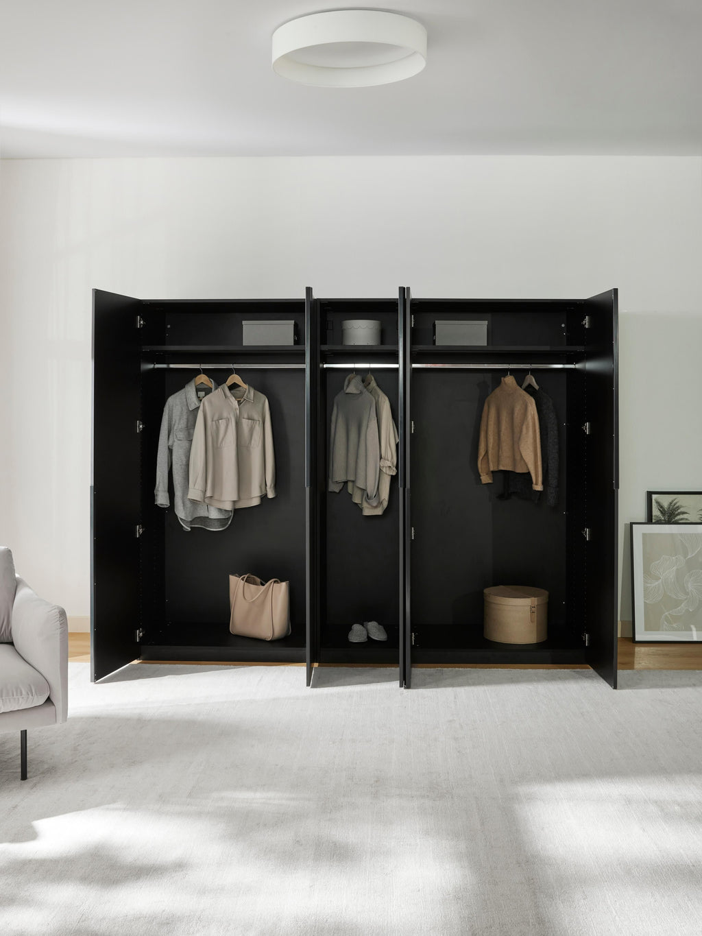 Leon Modular Hinged Door Wardrobe, 250 cm Wide, in various sizes